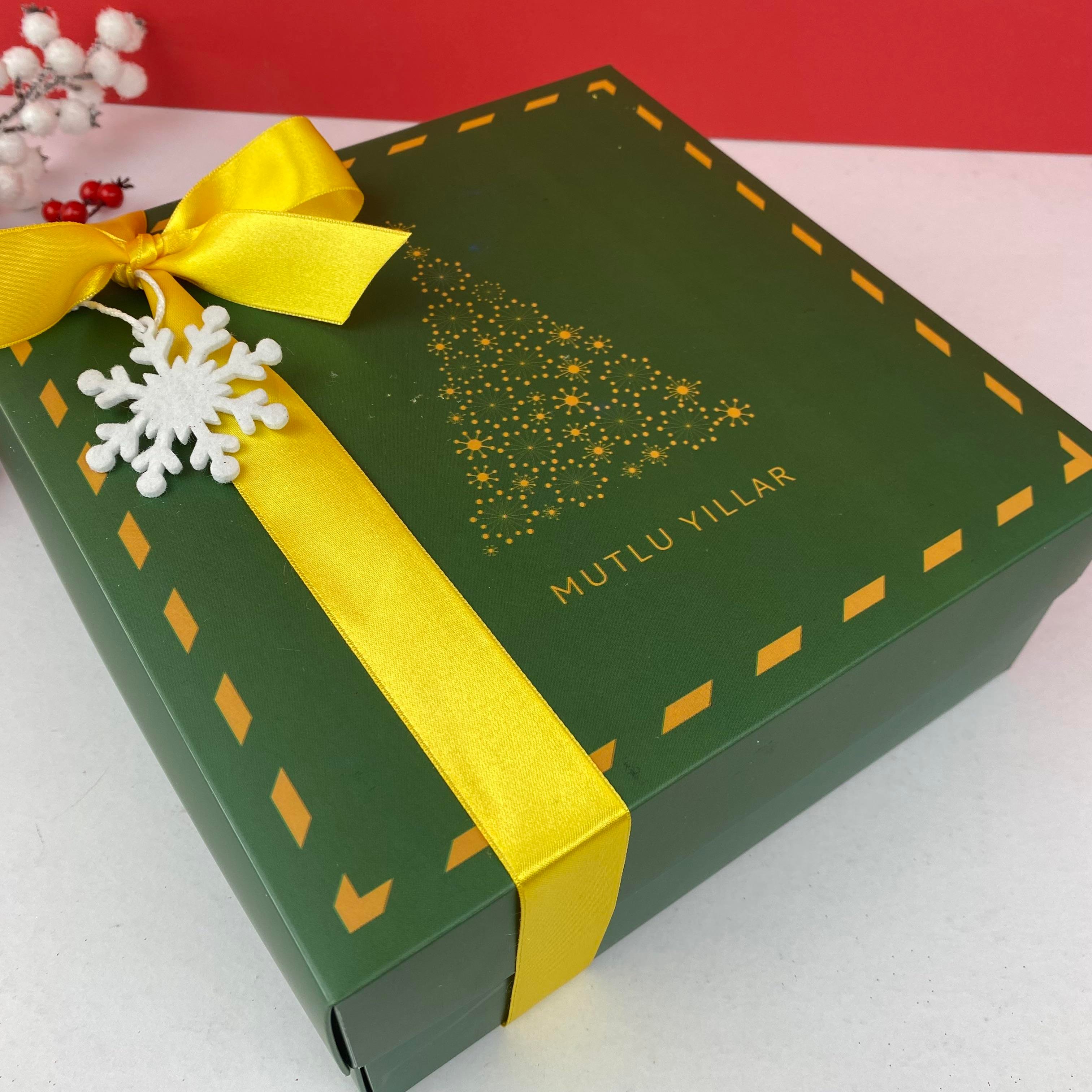 Yeşil kadife Joy Yılbaşı Boş Hediye Kutusu