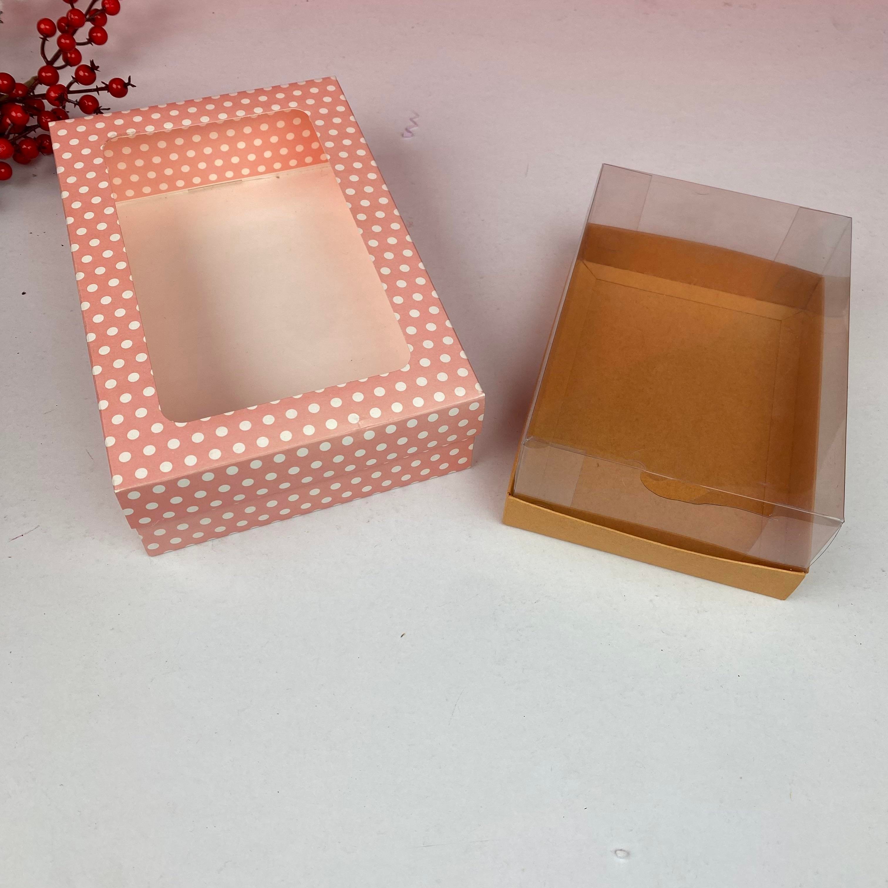 Yılbaşı Asetat Pencereli Boş Hediye Kutusu- İnce Karton