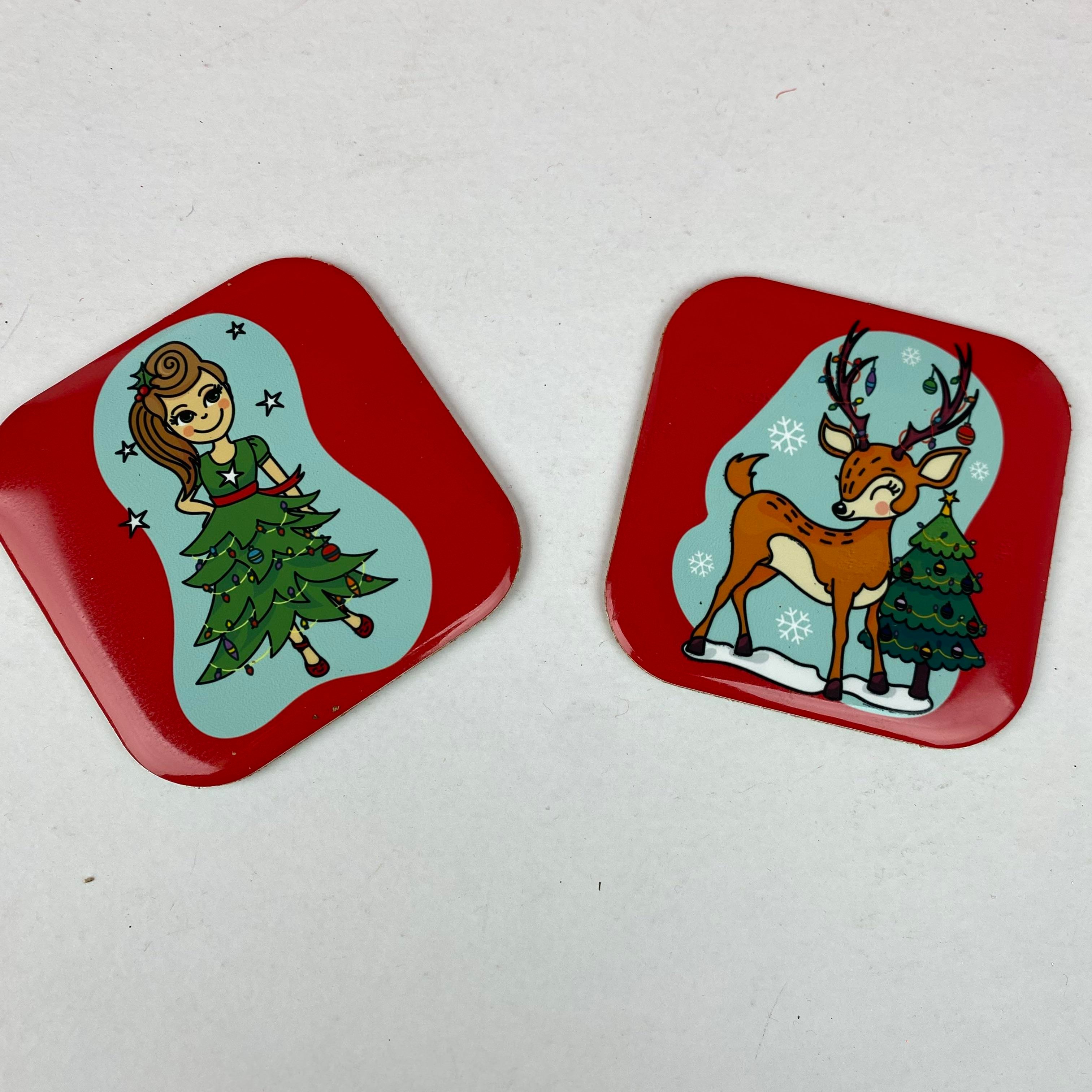 Yılbaşı Bardak Altlığı - MDF Seçenek 3