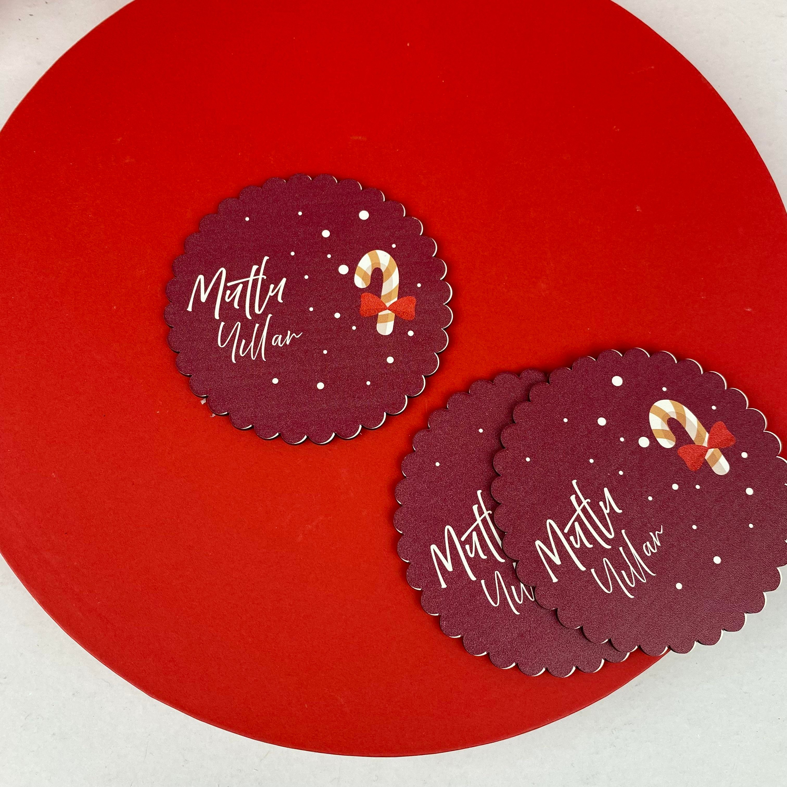 Yılbaşı Bardak Altlığı - MDF seçenekler