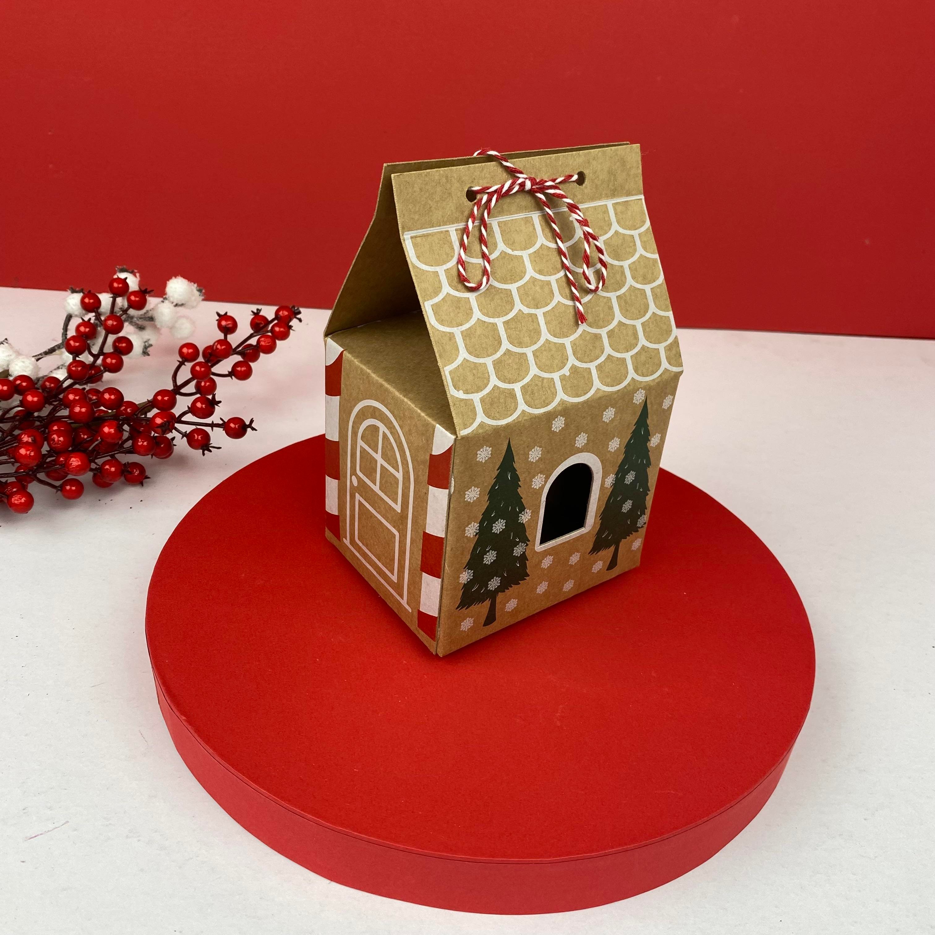 Yılbaşı Kurabiye Ev Boş Hediye Kutusu- Sert karton kutu