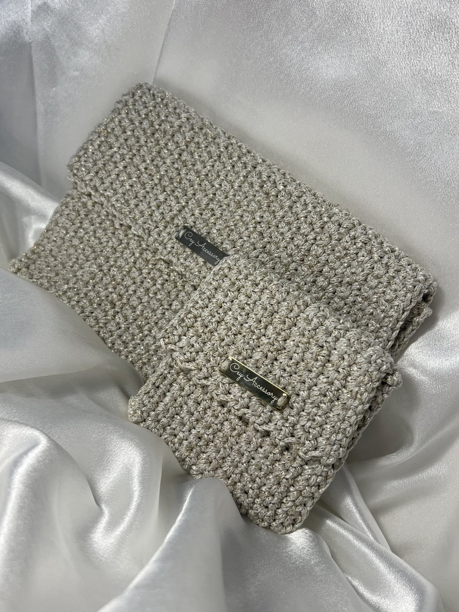 HAND MADE CÜZDANLI ÇANTA (SİMLİ KREM)