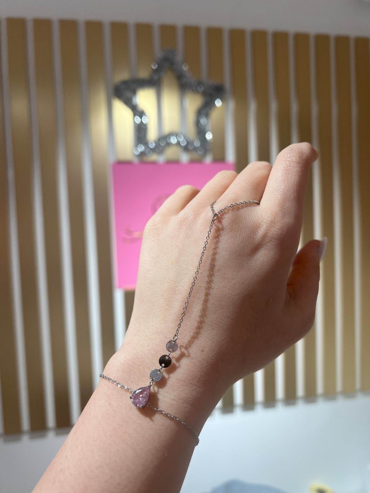 PEMBE TAŞ DETAYLI ŞAHMERAN - SİLVER