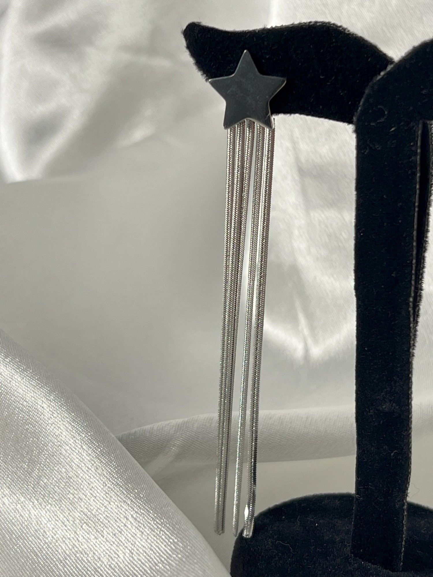 PÜSKÜLLÜ YILDIZ KÜPE - SILVER