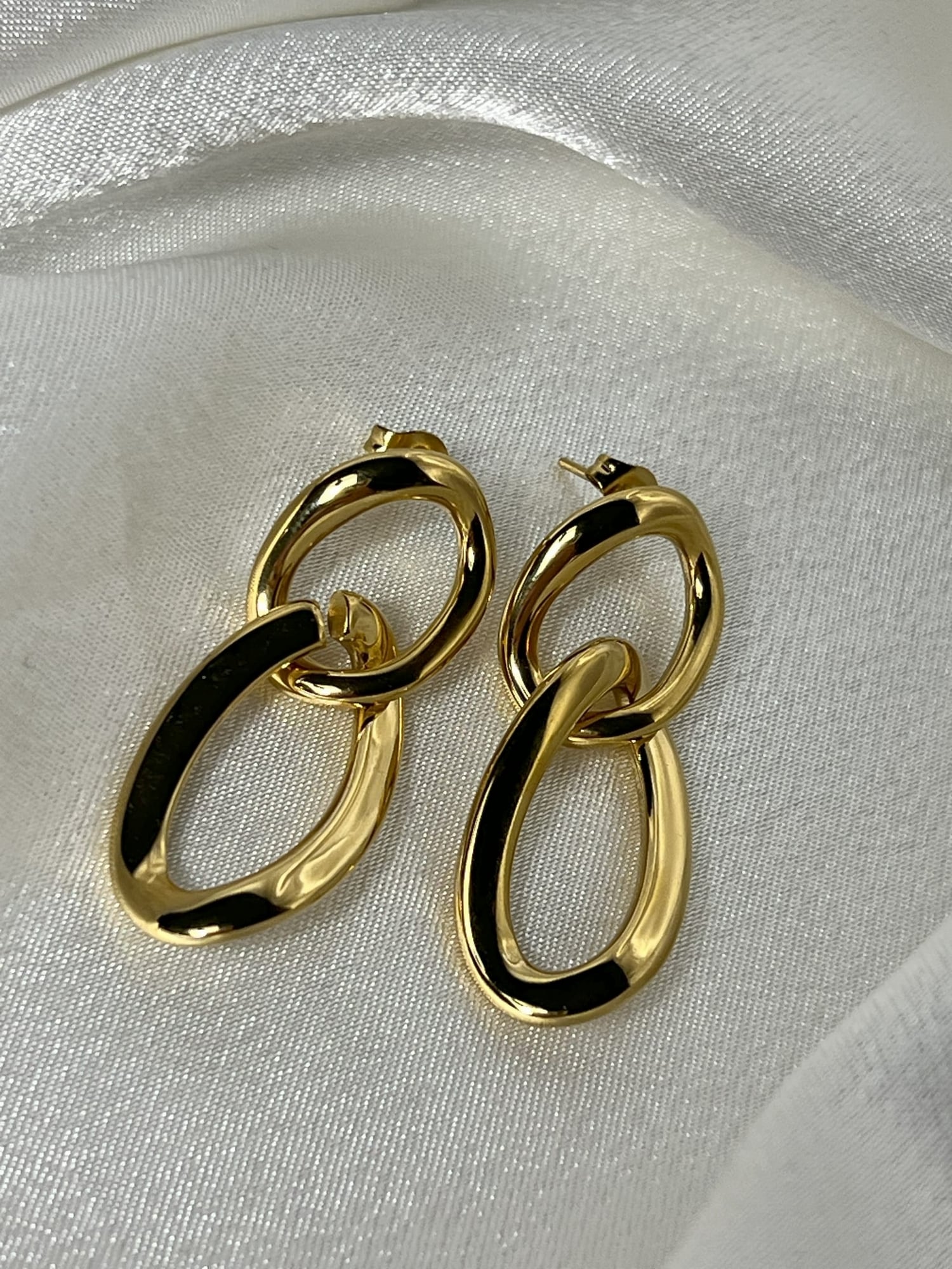 ZİNCİR DESEN KÜPE - GOLD