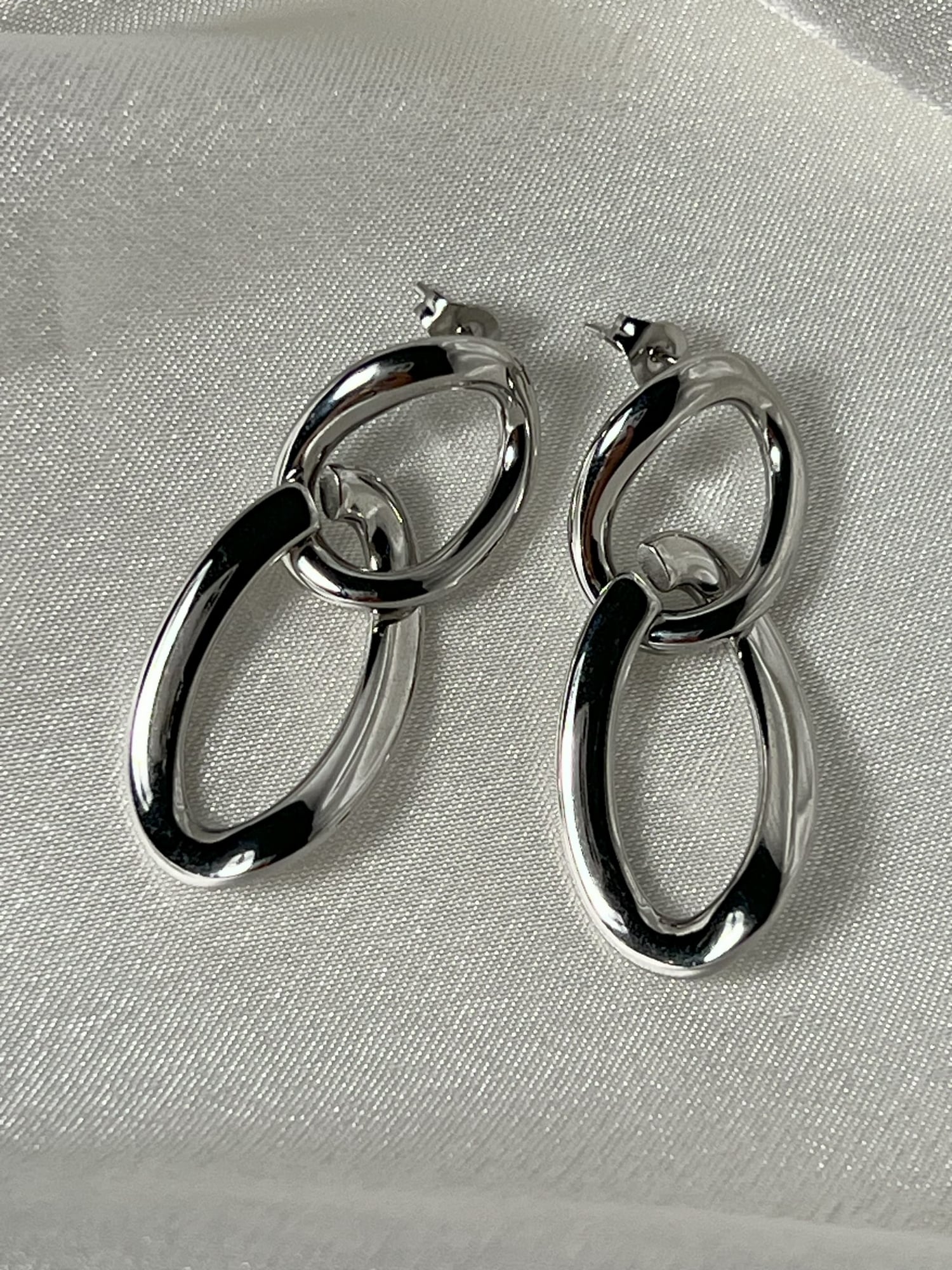 ZİNCİR DESEN KÜPE - SILVER