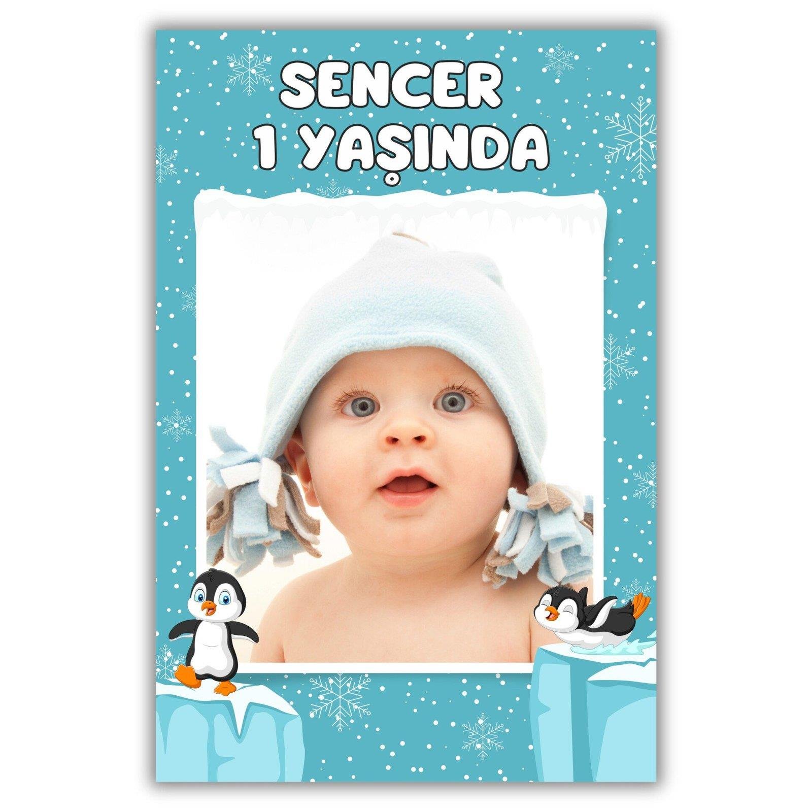 Penguen Temalı Kalın Doğum Günü Magneti