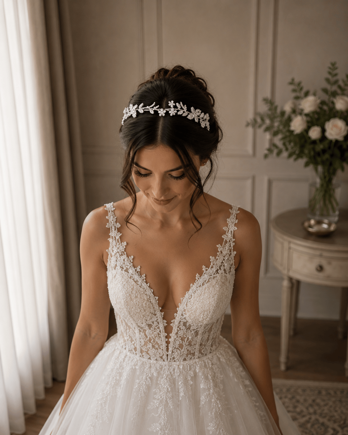 ALINA'' ZİRKON TAŞLI GELİN SAÇ AKSESUARI