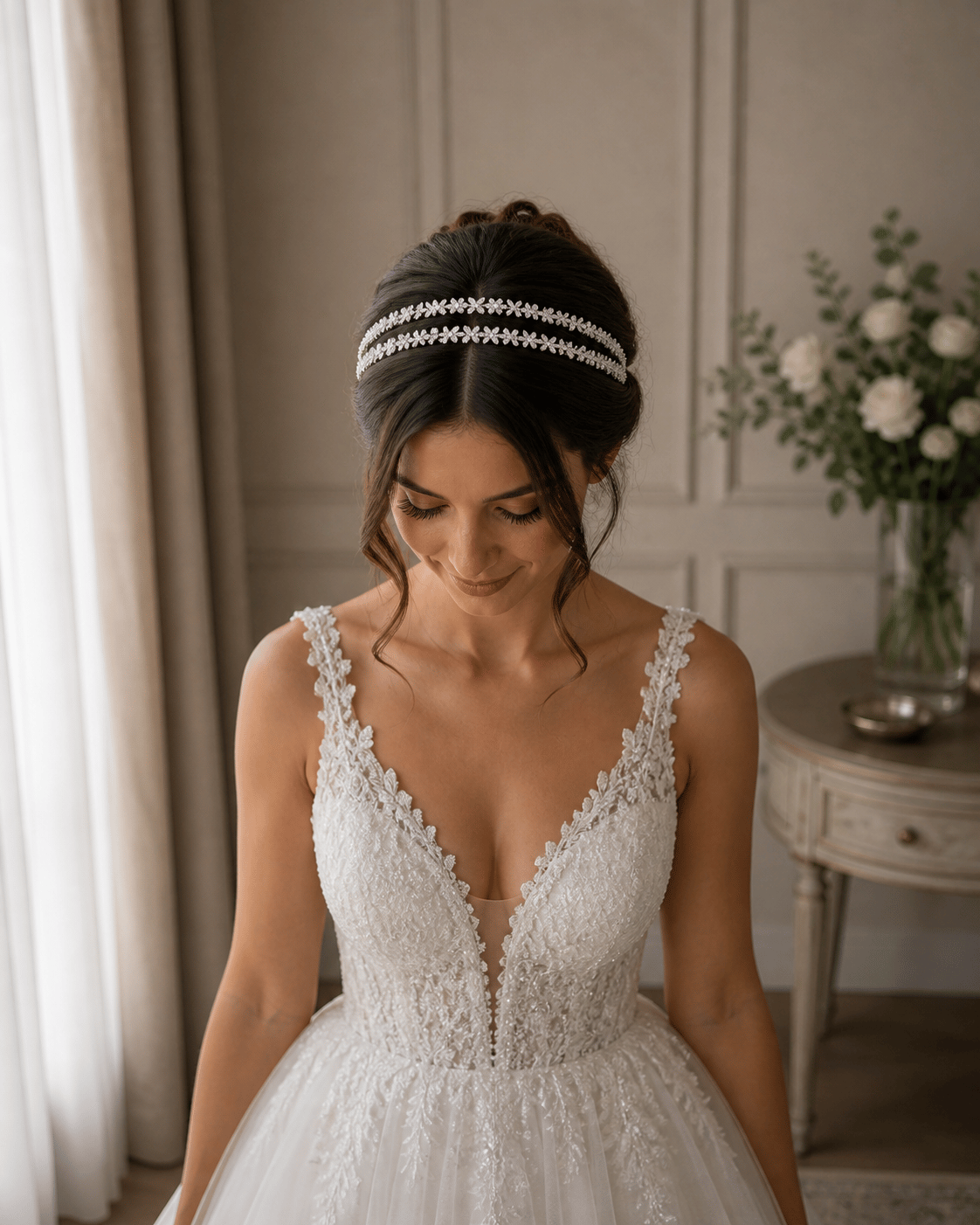 CLARA' ZİRKON TAŞLI GELİN SAÇ AKSESUARI
