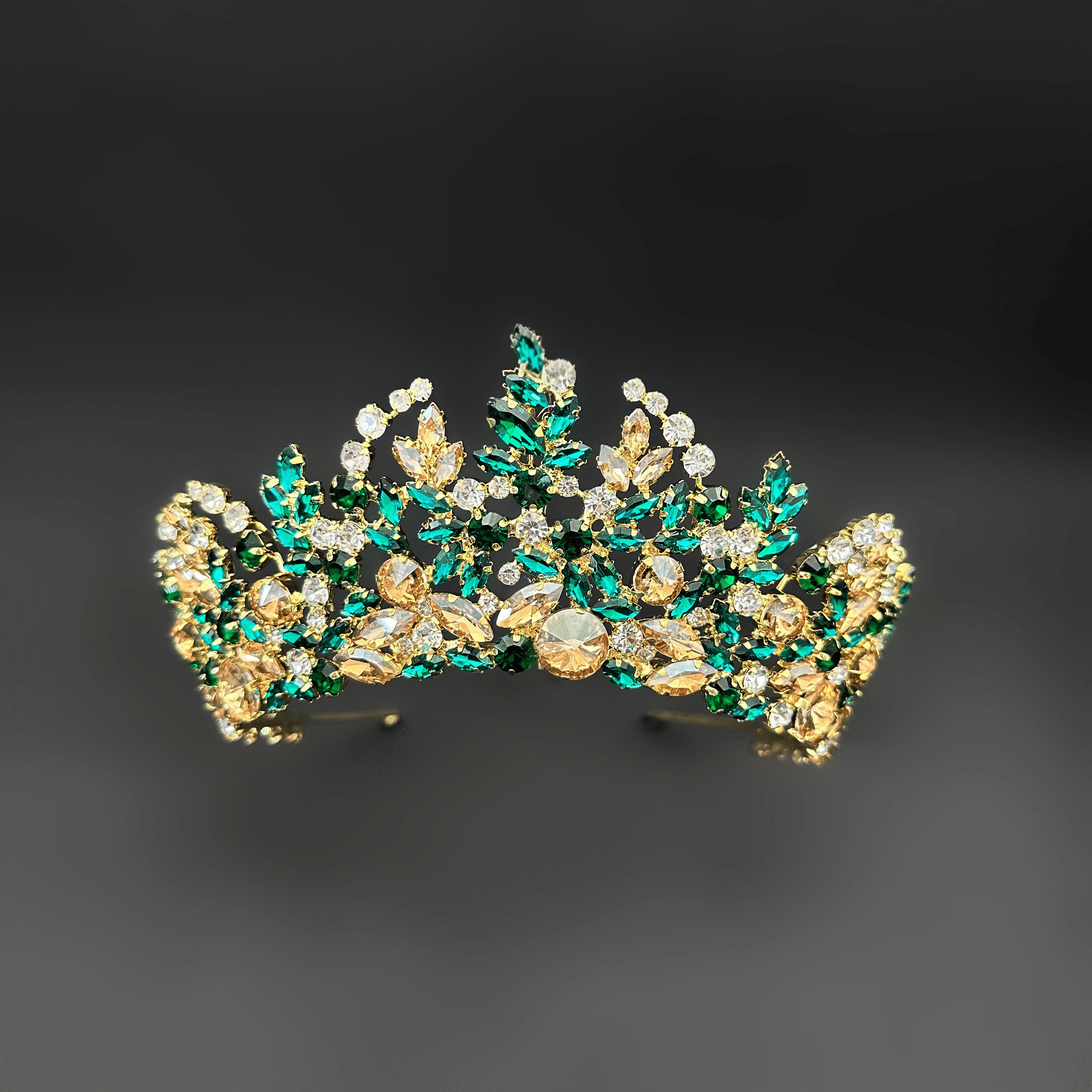 'ISABELLA'' GOLD YEŞİL KINA TACI