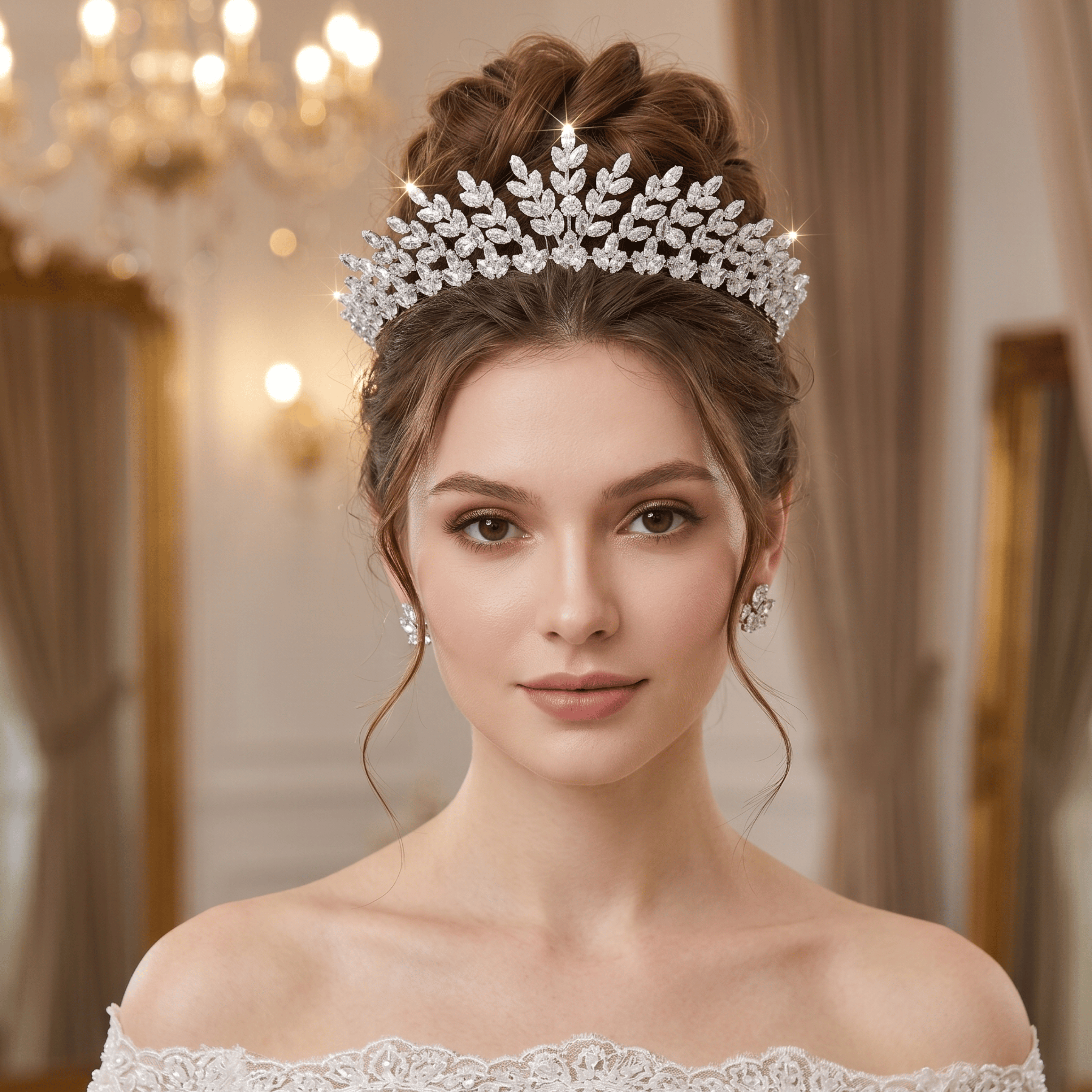 ''LEYLA'' ZİRKON TAŞLI GELİN TACI
