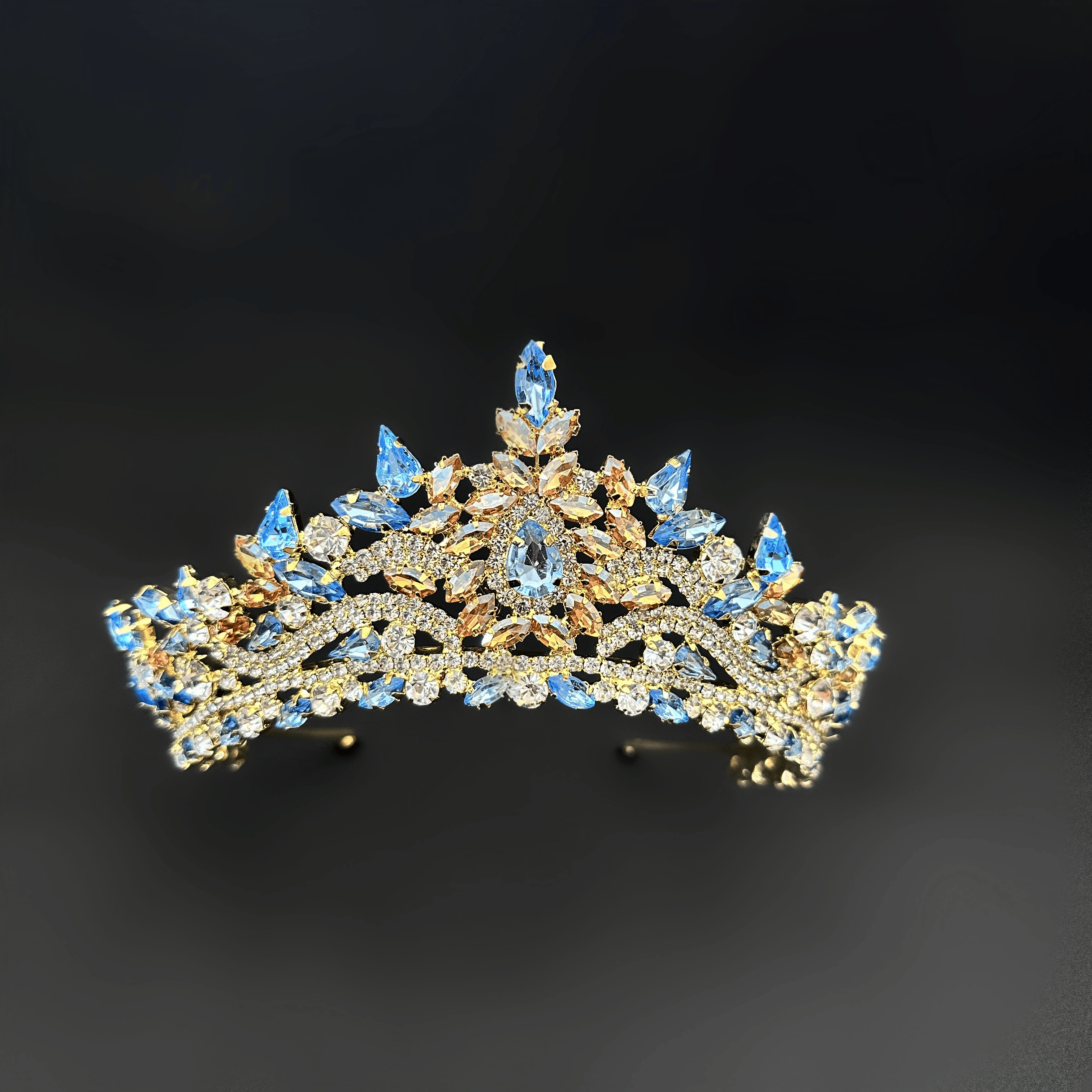 ''LORA'' GOLD BEBE MAVİ KINA TACI