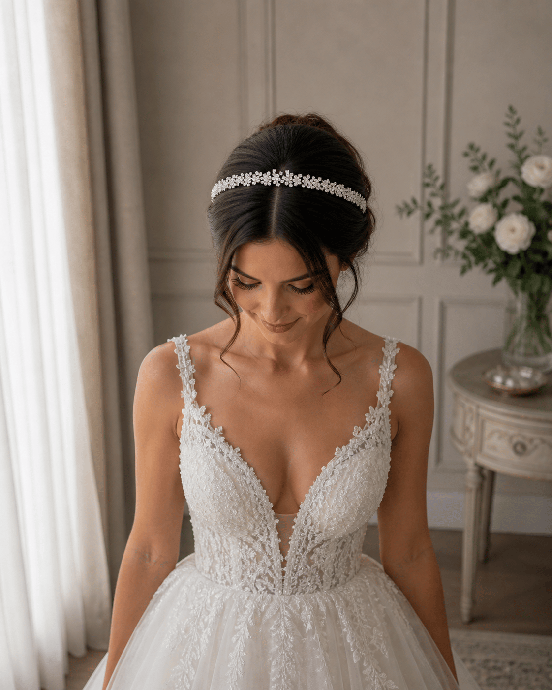 VANESSA' ZİRKON TAŞLI GELİN SAÇ AKSESUARI