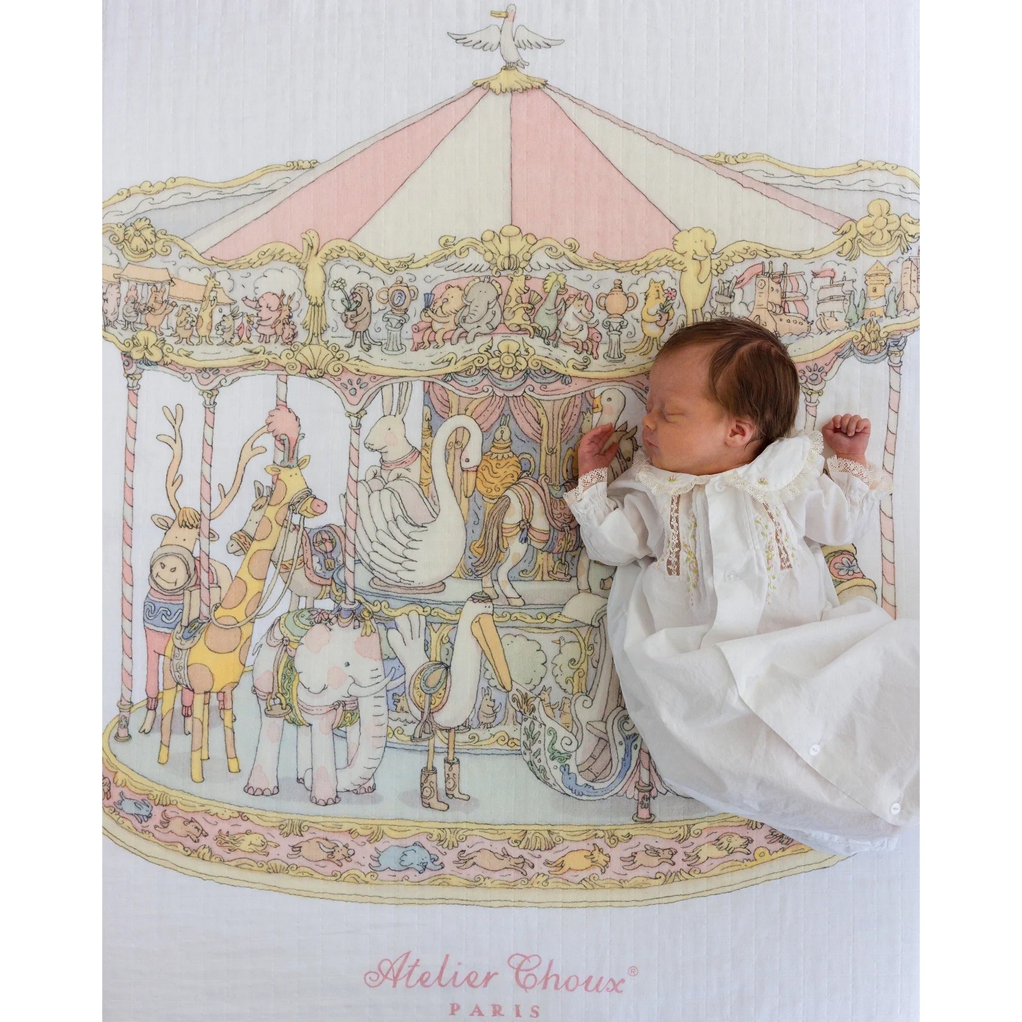Atelier Choux - Carousel Pembe Müslin