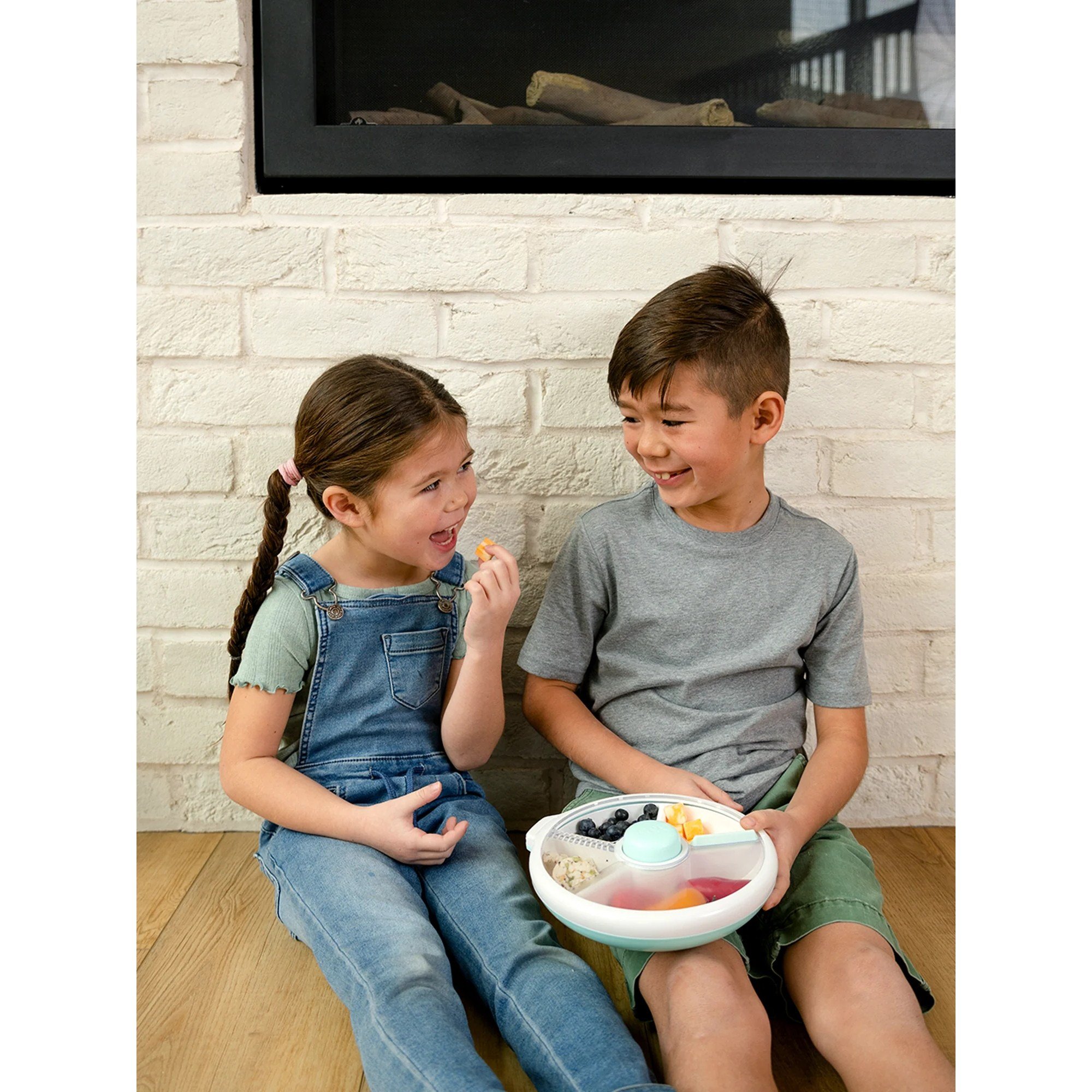 Göbe Kids - Büyük Boy Snack Spinner Yemek Kabı Mavi