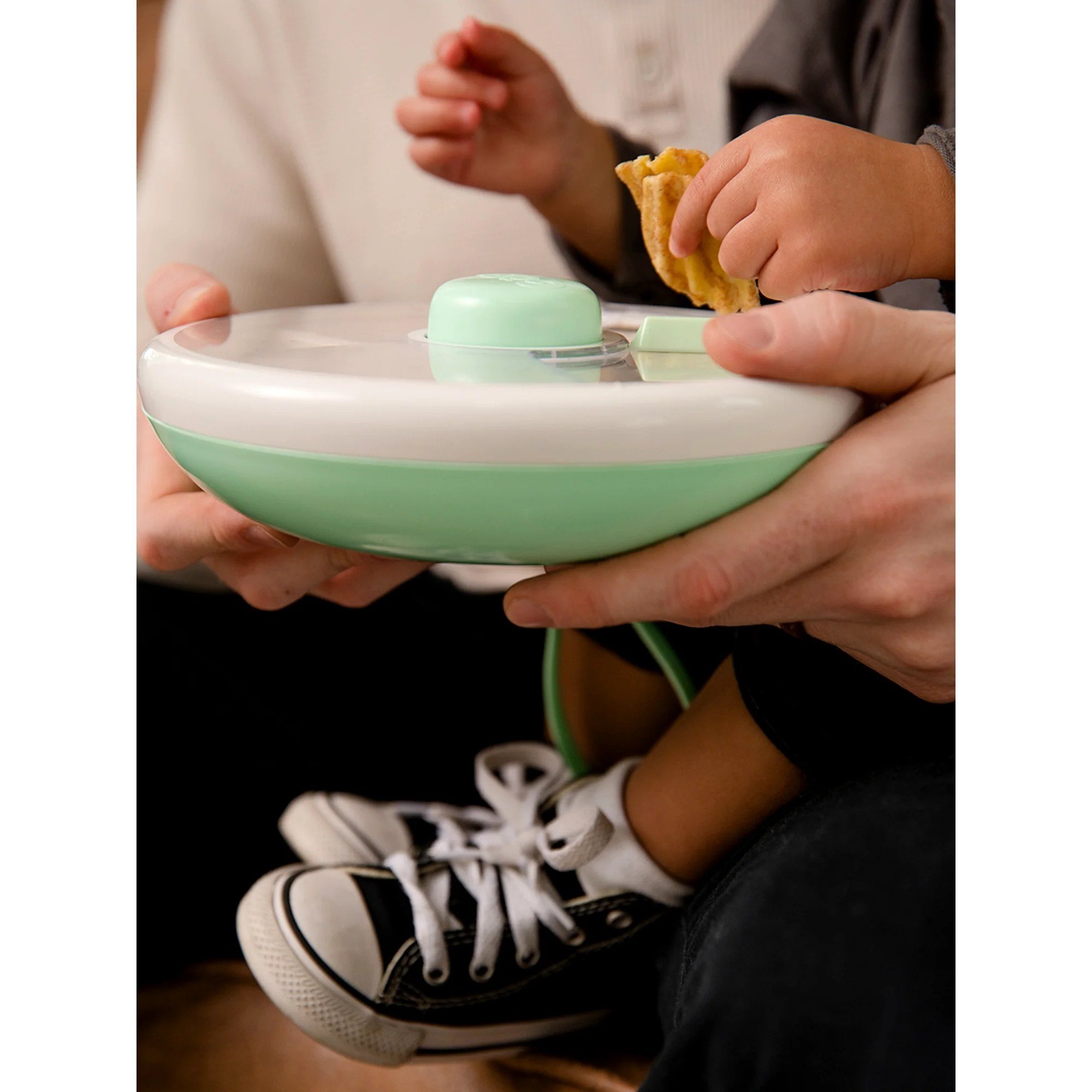 Göbe Kids - Büyük Boy Snack Spinner Yemek Kabı Yeşil