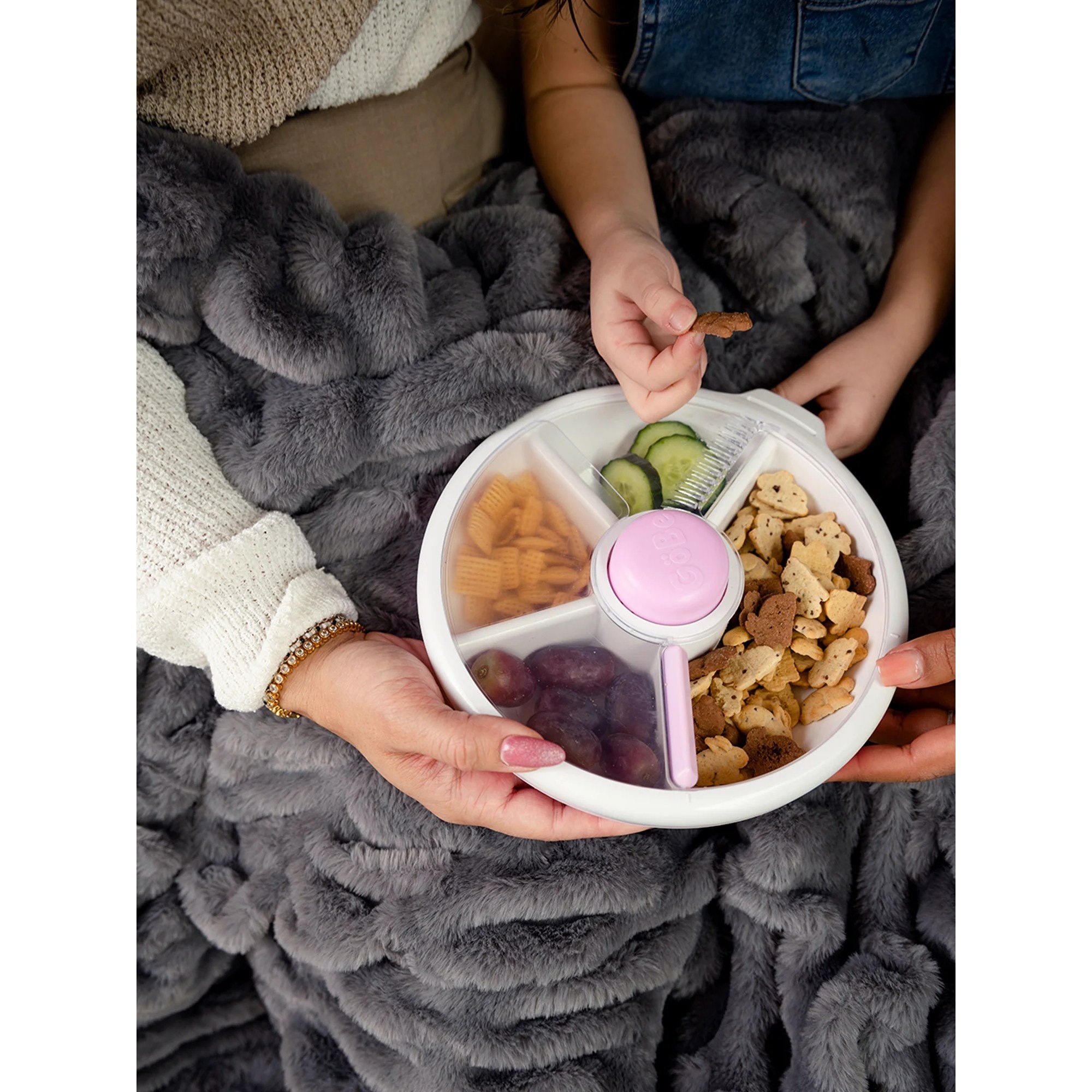 Göbe Kids - Büyük Boy Snack Spinner Yemek Kabı Mor