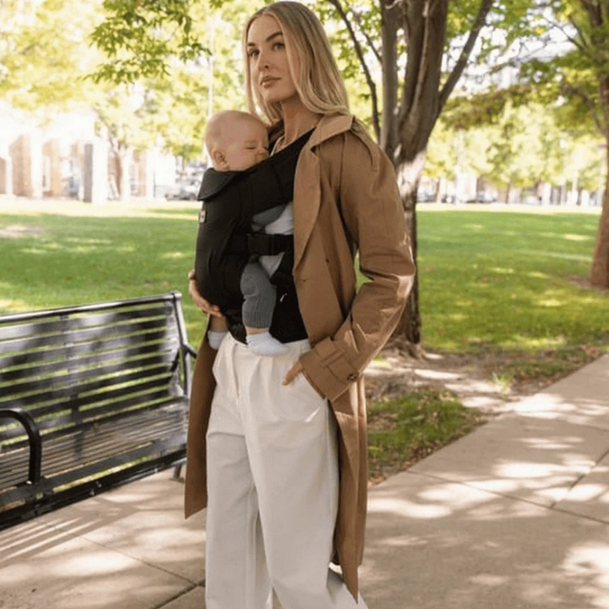 TushBaby - Pearl Wrap Kumaş Bebek Kanguru Siyah