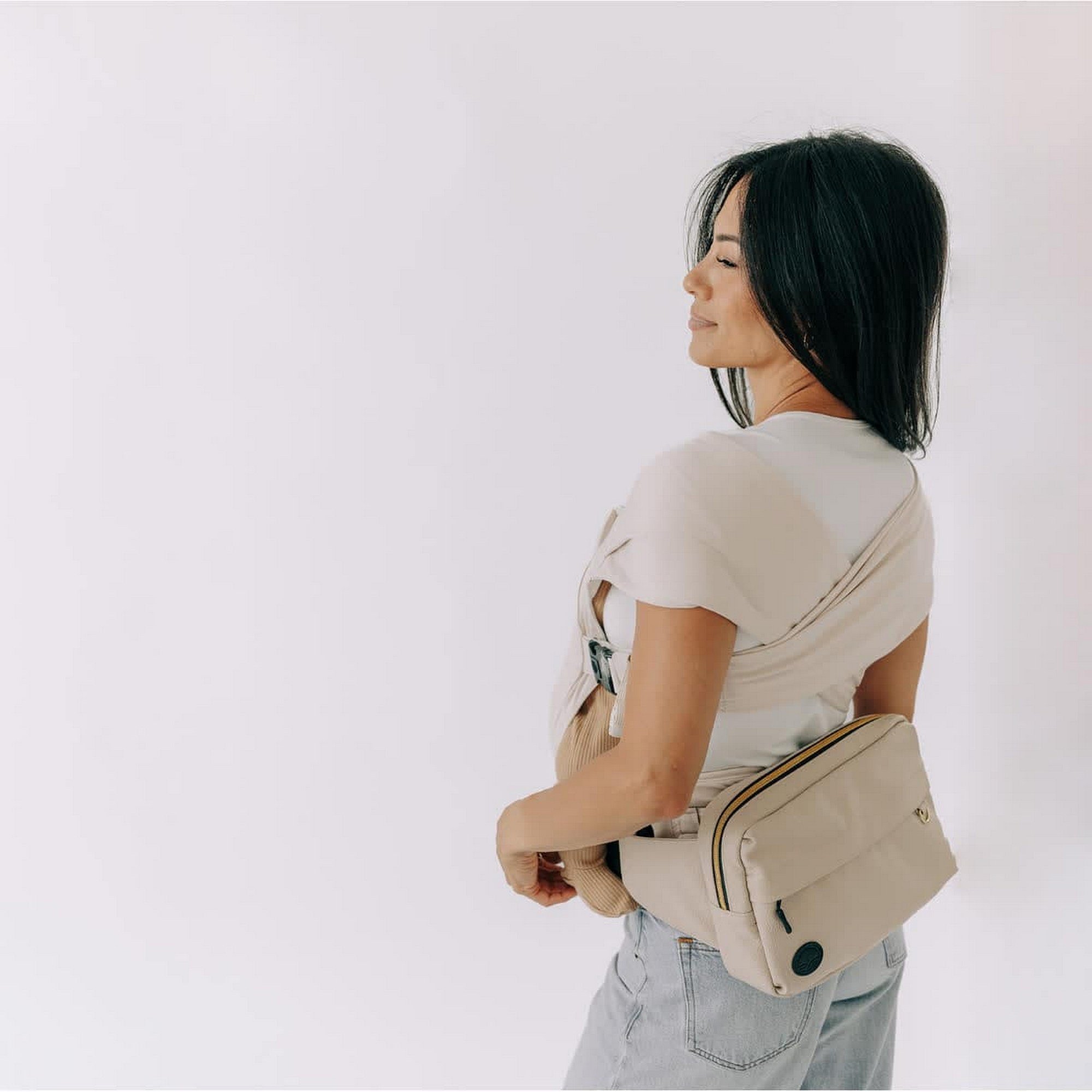 TushBaby - Pearl Wrap Kumaş Kanguru Krem