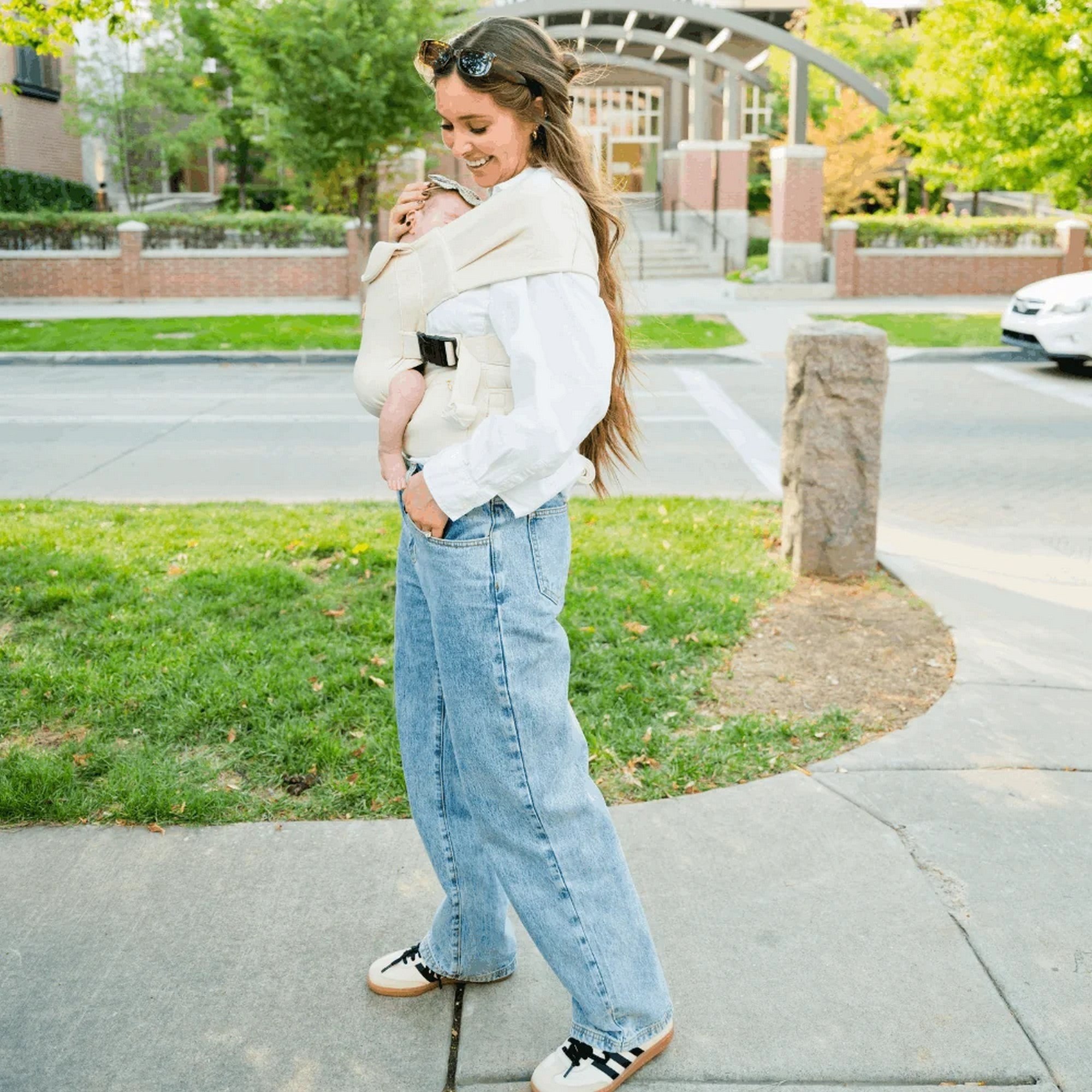 TushBaby - Pearl Wrap Kumaş Kanguru Krem