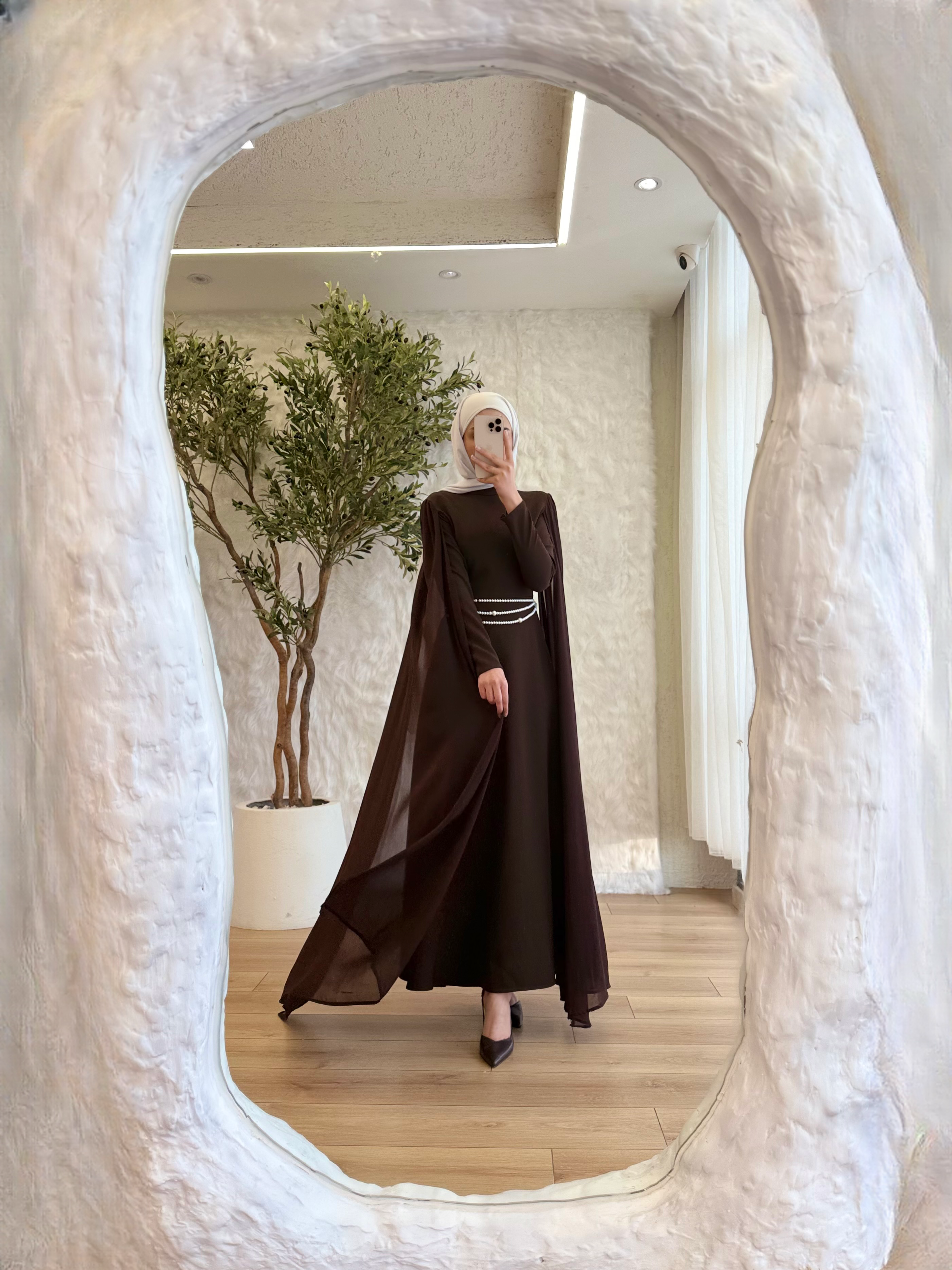 Chic Çift Pelerin Elbise