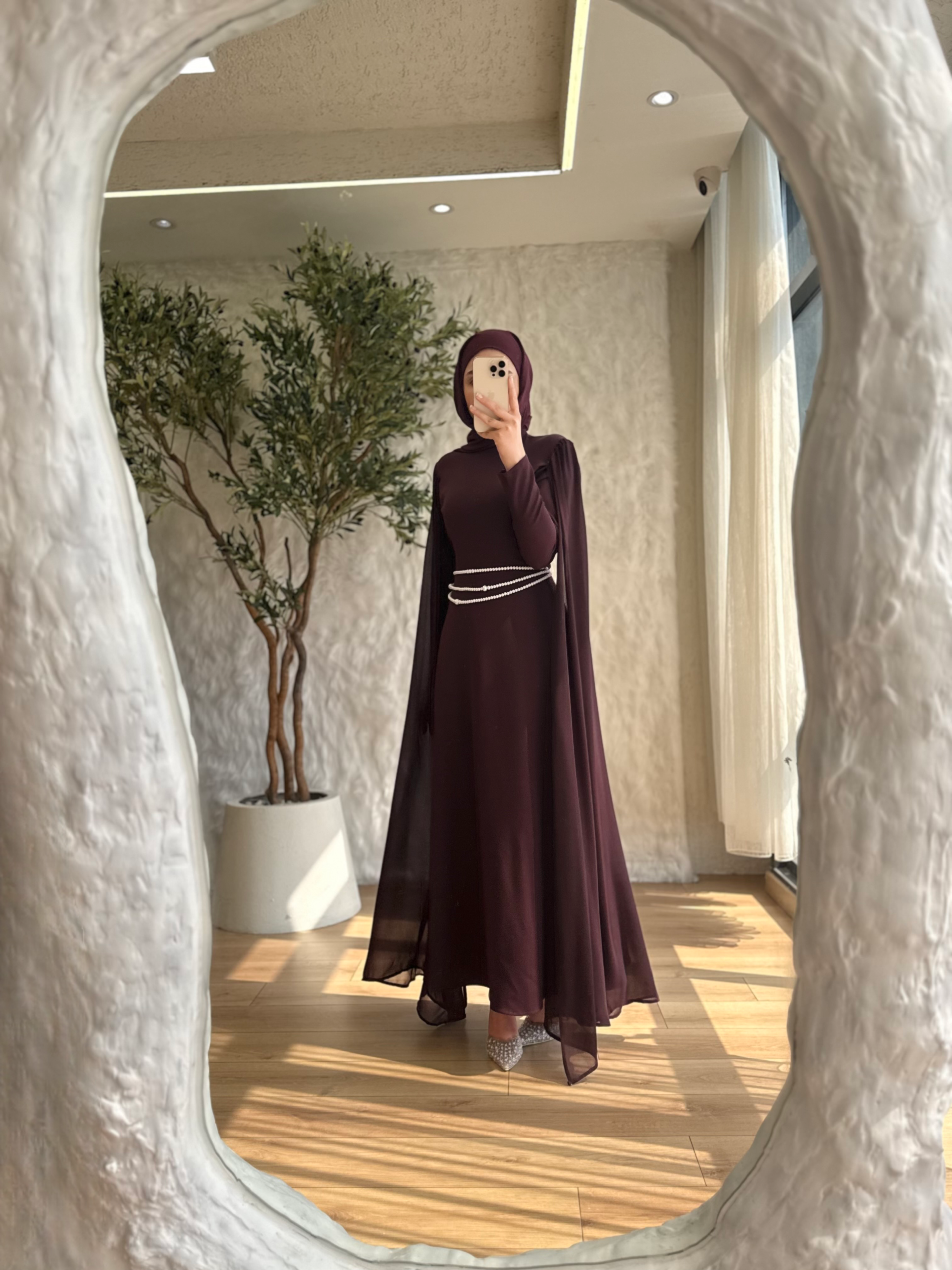 Chic Çift Pelerin Elbise