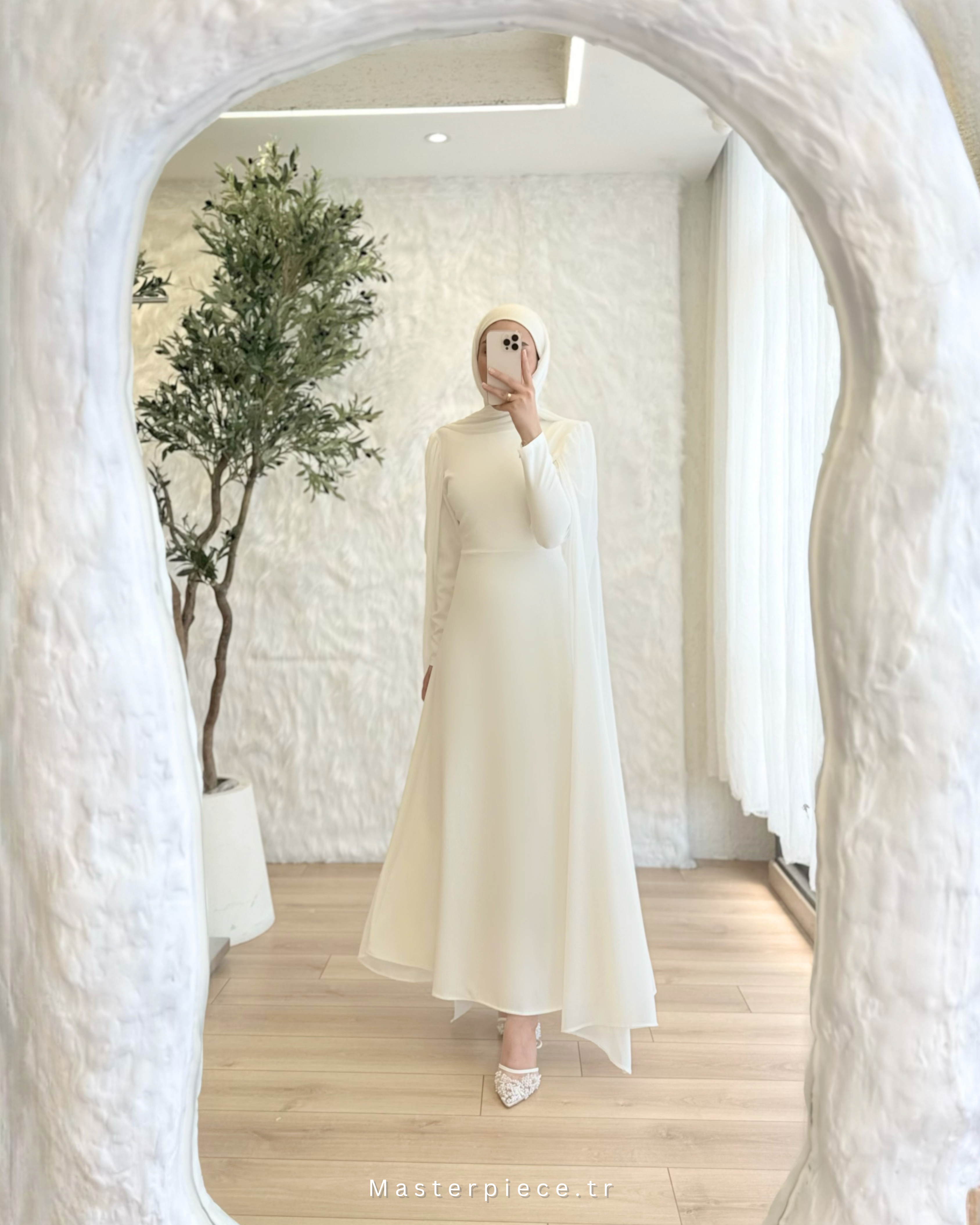 Chic Çift Pelerin Elbise