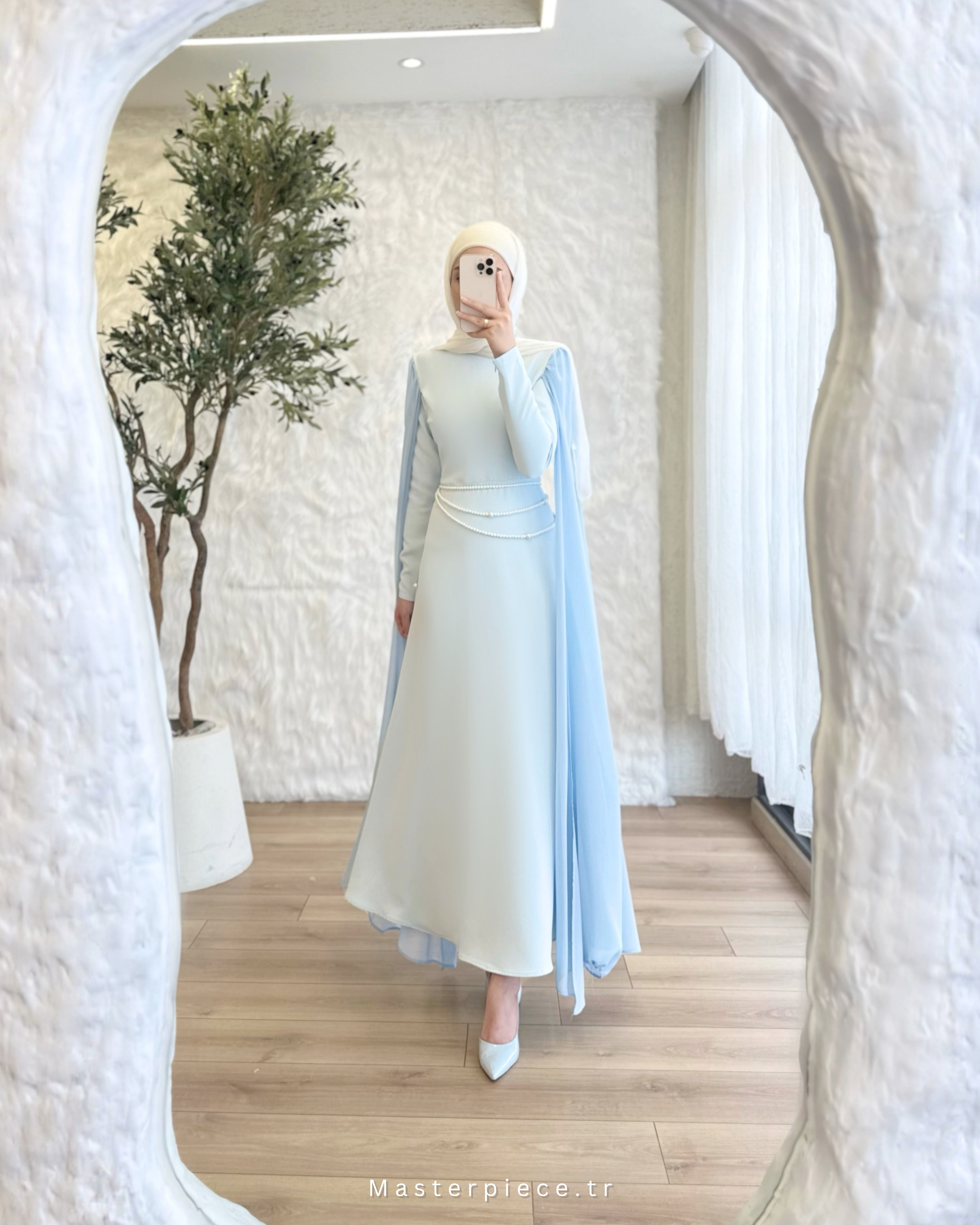 Chic Çift Pelerin Elbise