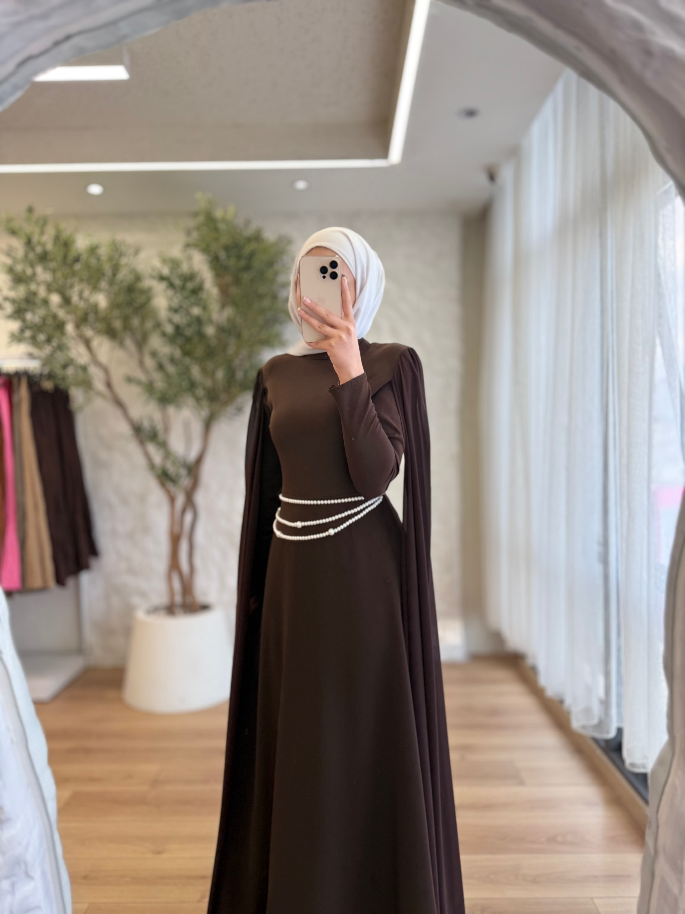 Chic Çift Pelerin Elbise