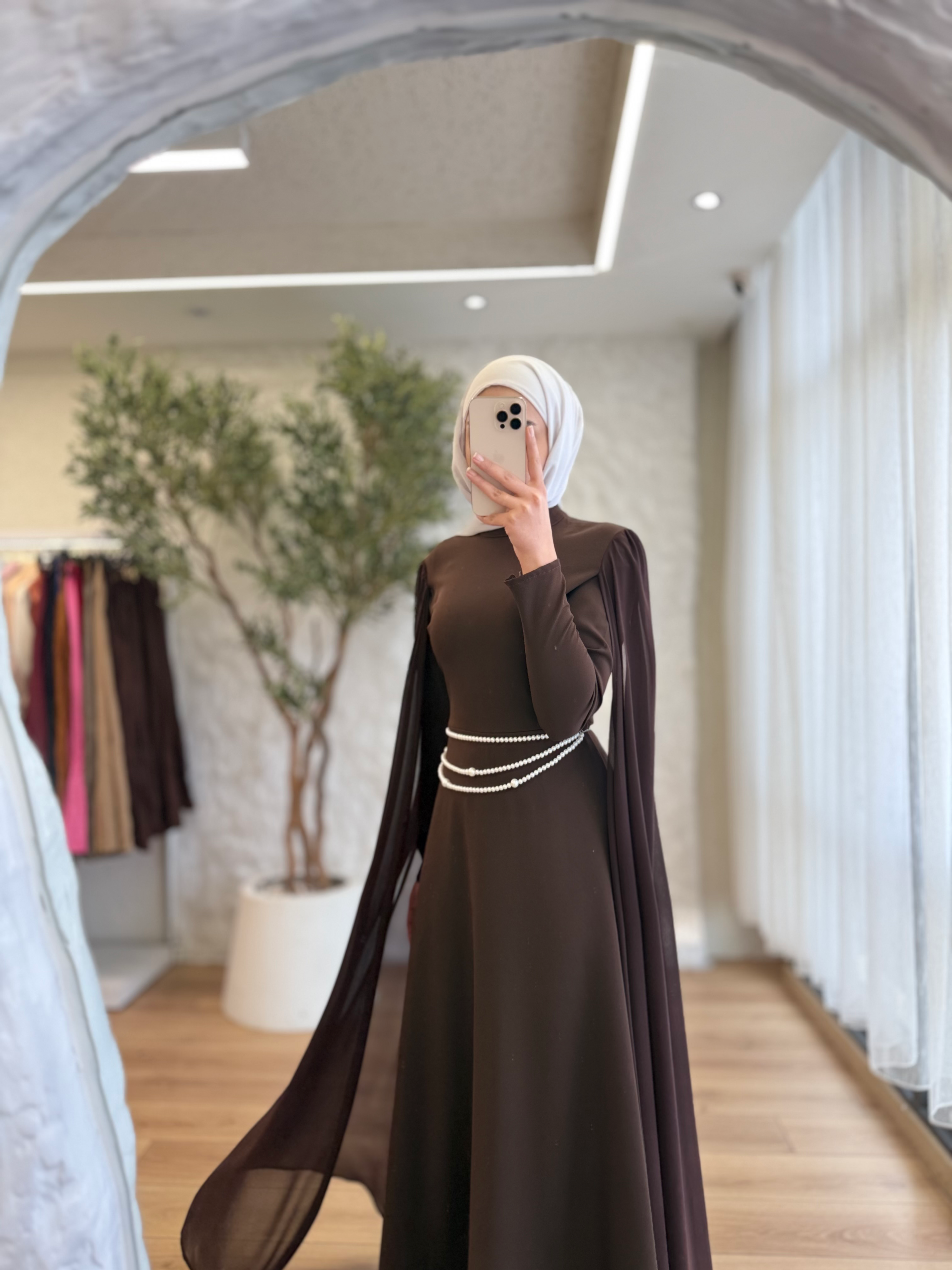 Chic Çift Pelerin Elbise