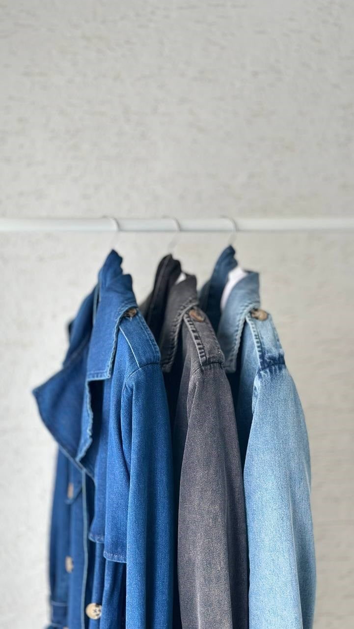 Denim Elegance Trench