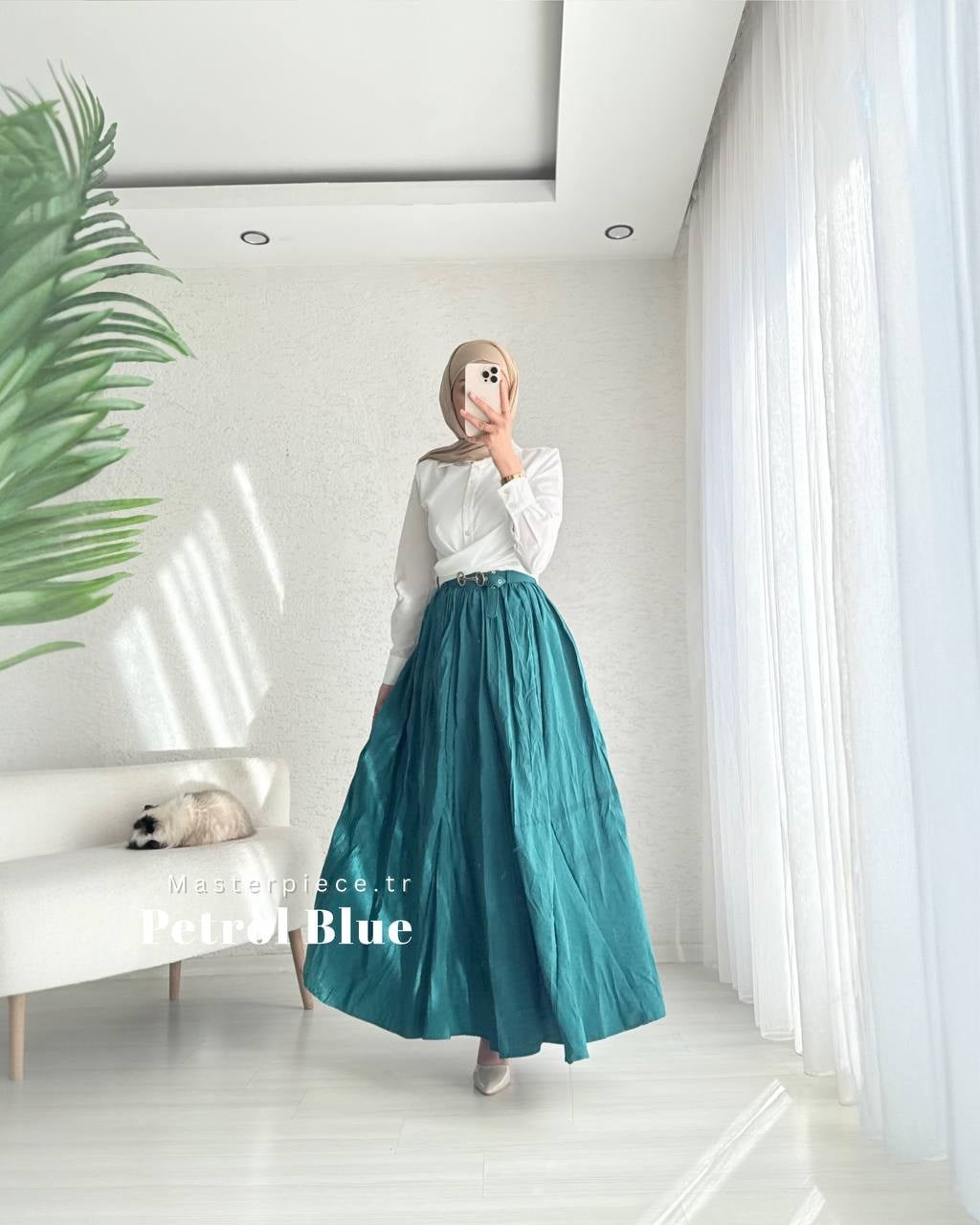 Kraşlı Tencel Etek