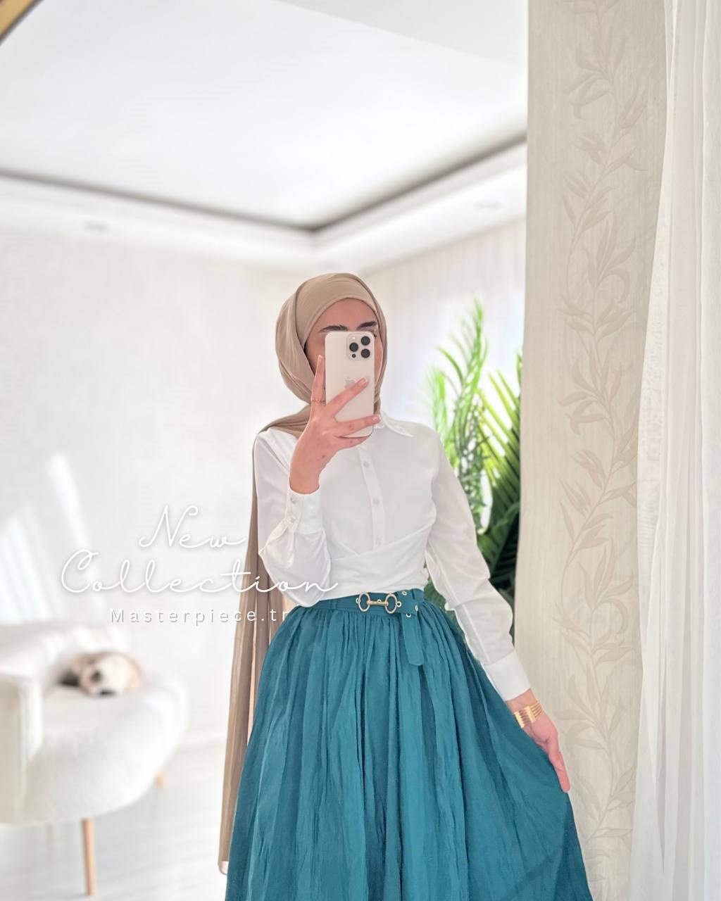 Kraşlı Tencel Etek