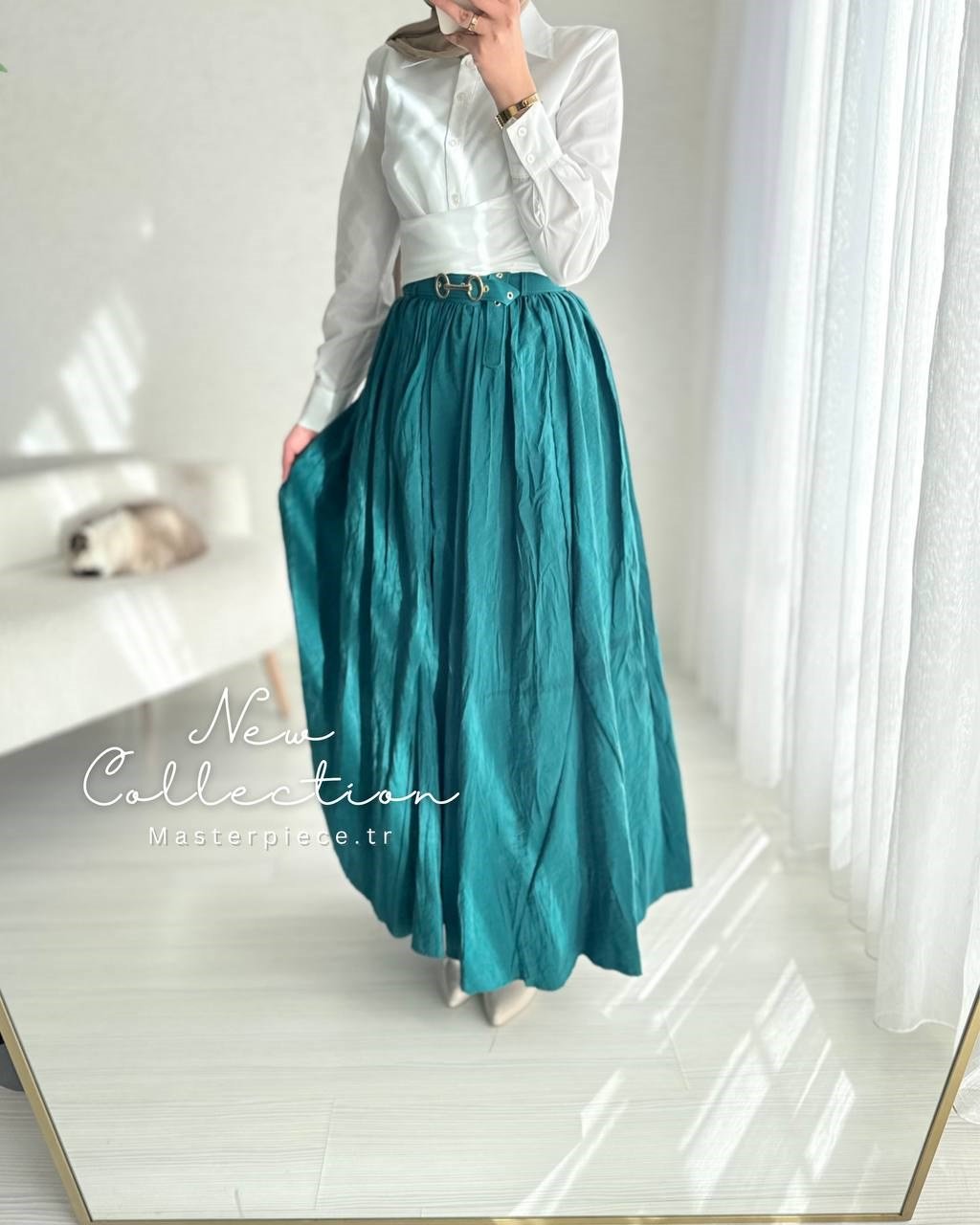 Kraşlı Tencel Etek