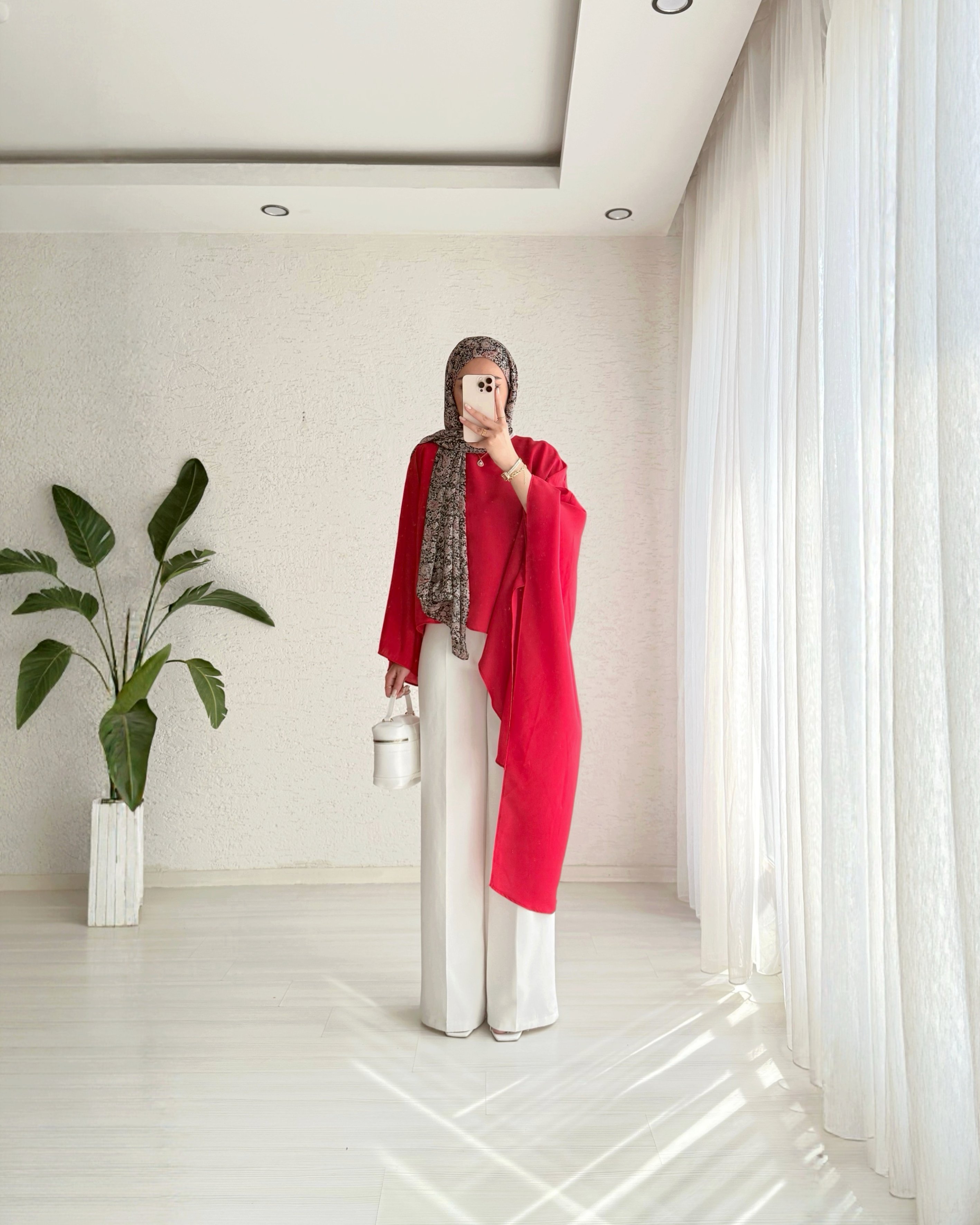 Lavin Özel Tasarım Asimetrik Kimono Kırmızı