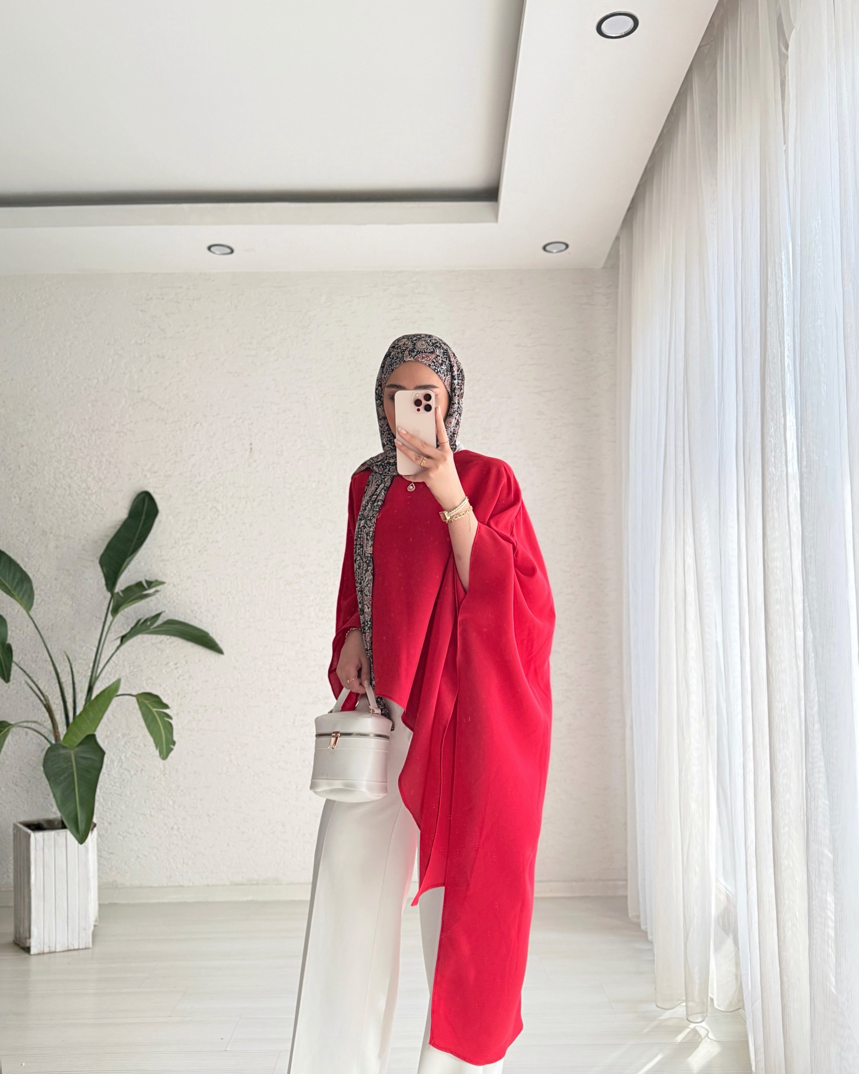 Lavin Özel Tasarım Asimetrik Kimono Kırmızı