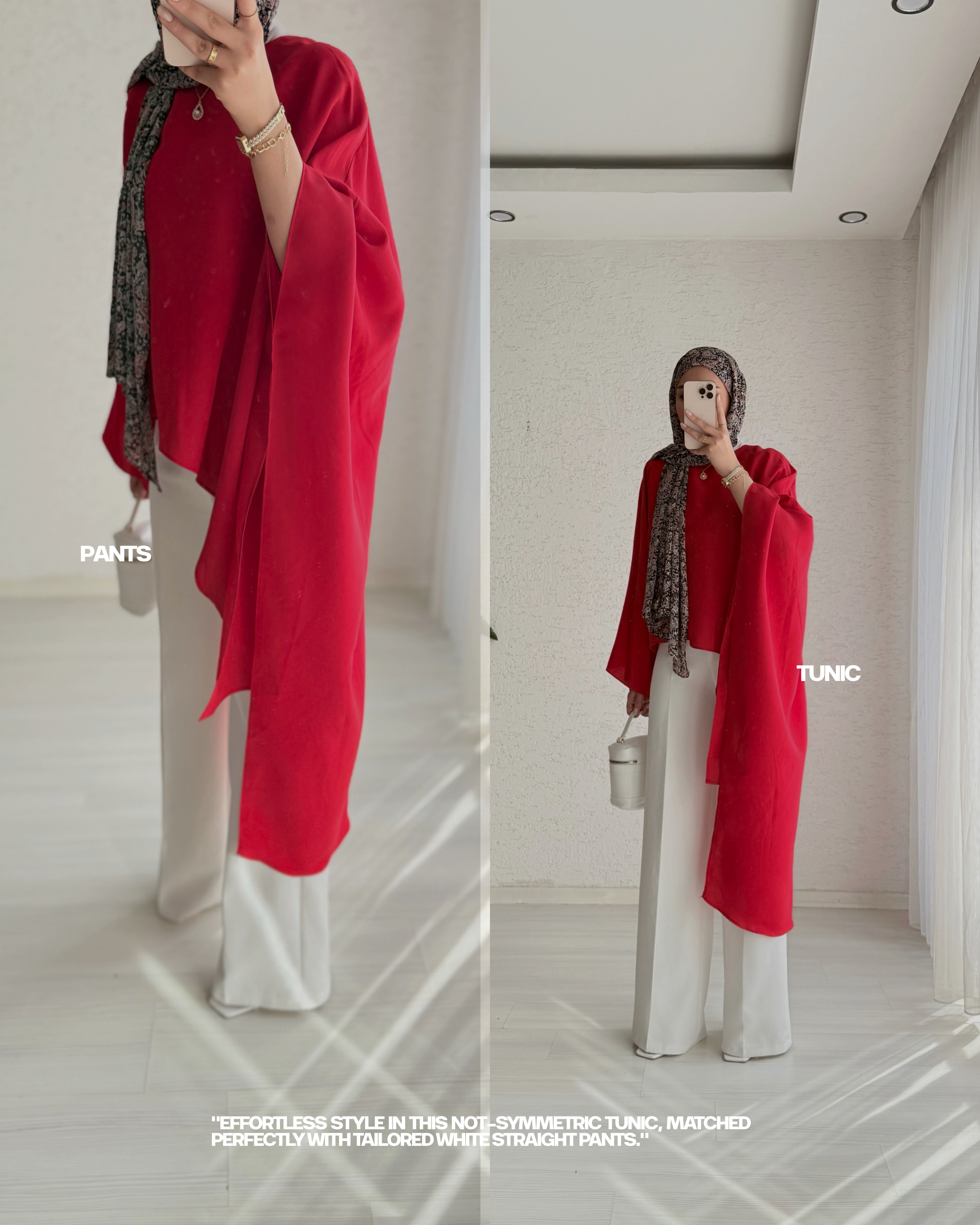 Lavin Özel Tasarım Asimetrik Kimono Kırmızı