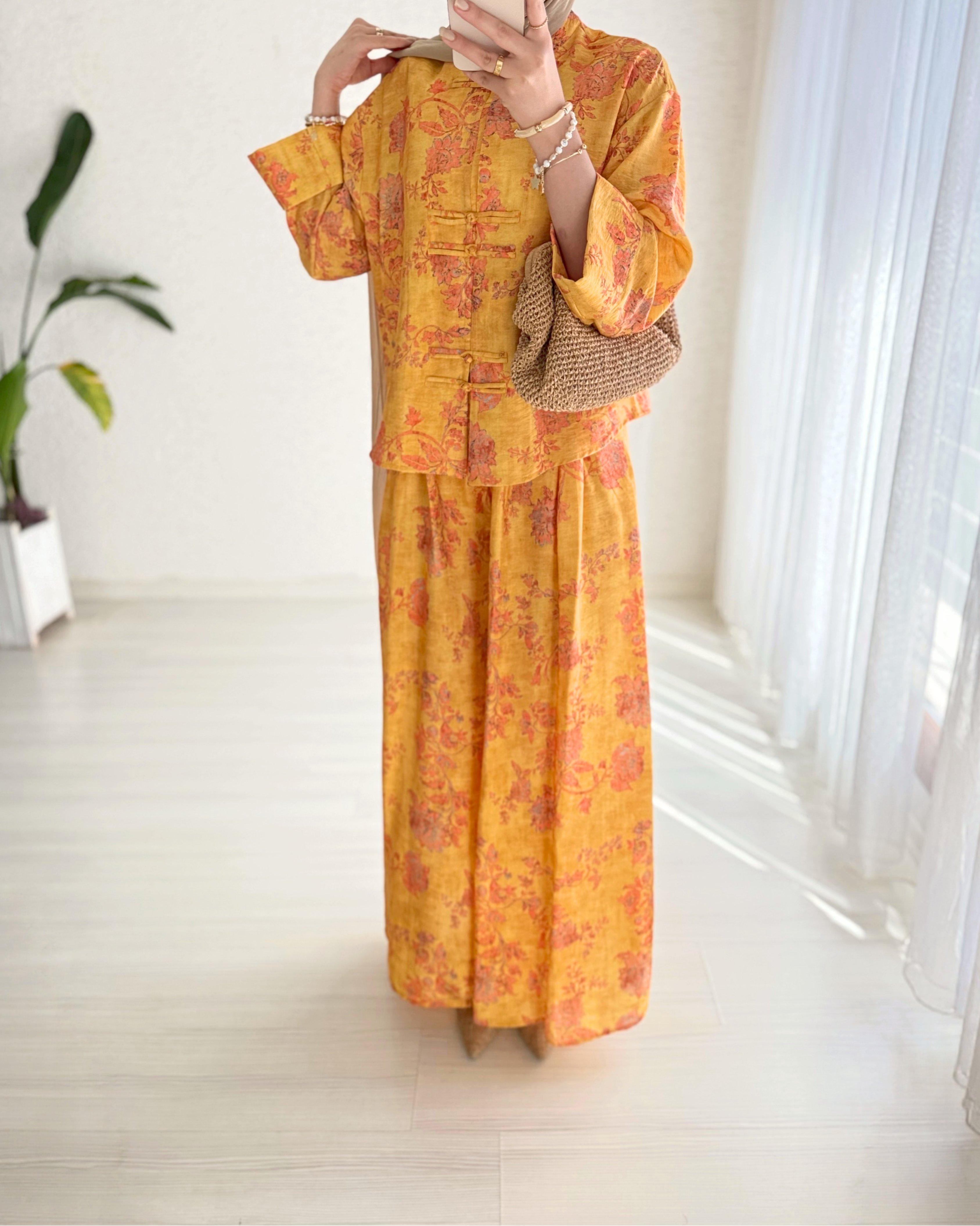 Olivia Desenli Kimono Takım
