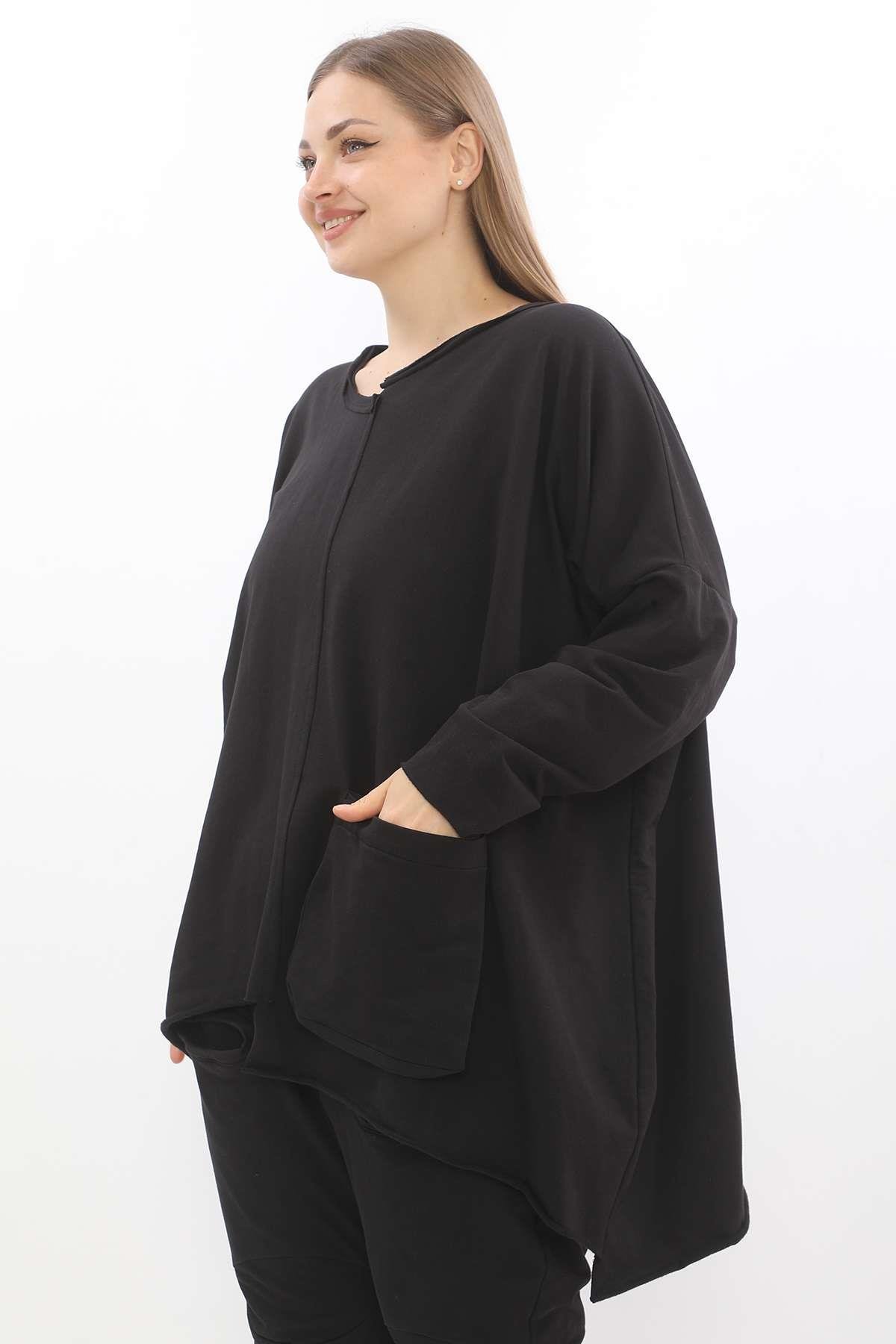 Black Oversize Cotton Tunic