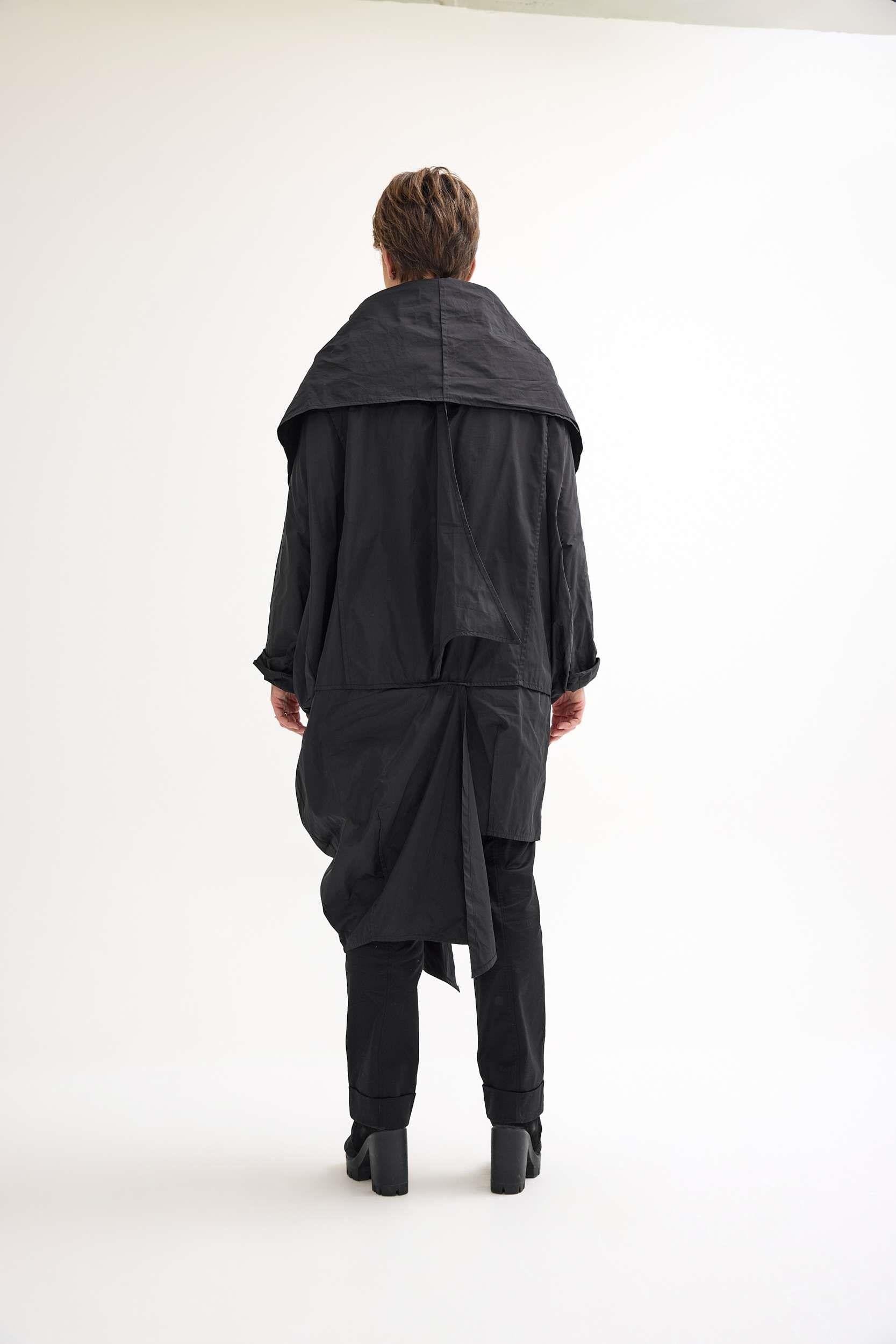 Black Oversize Polyester Jacket