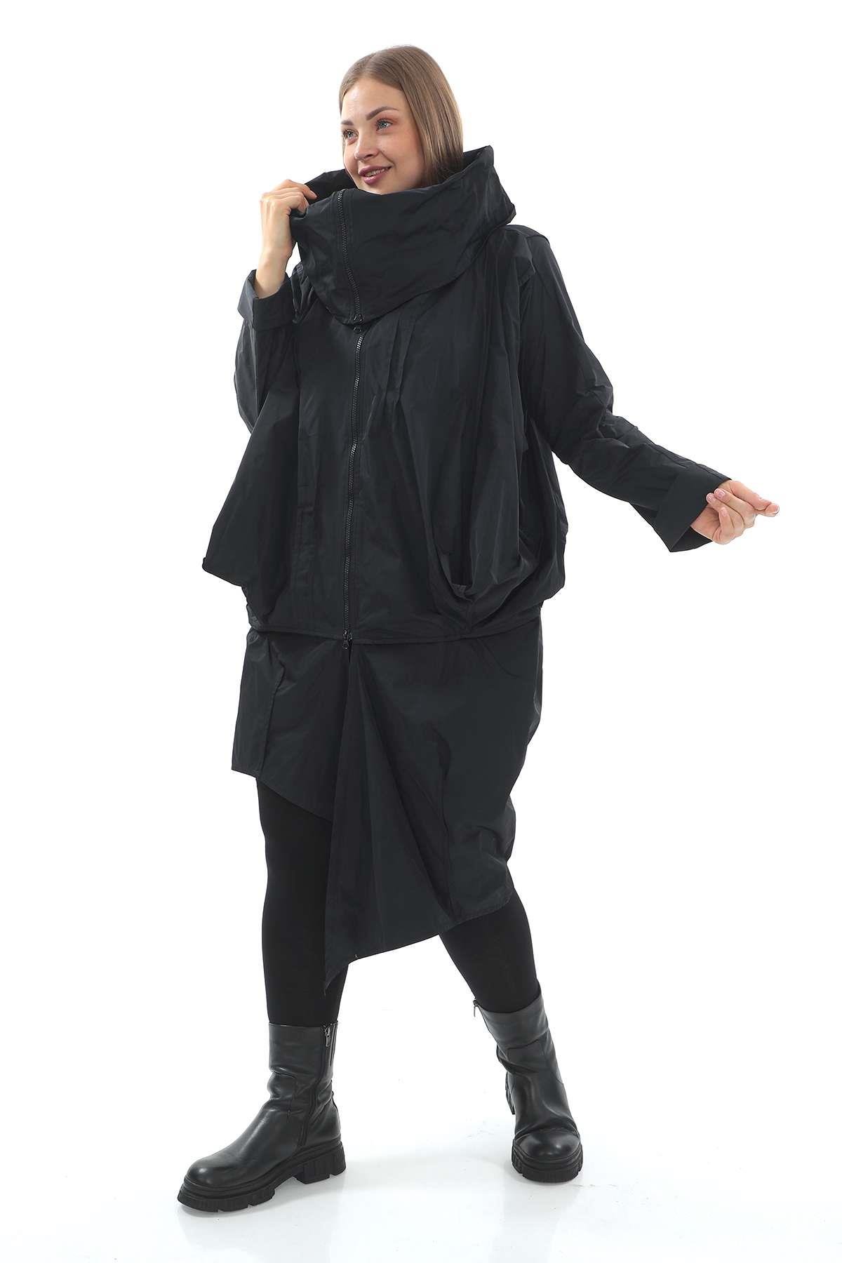 Black Oversize Polyester Jacket