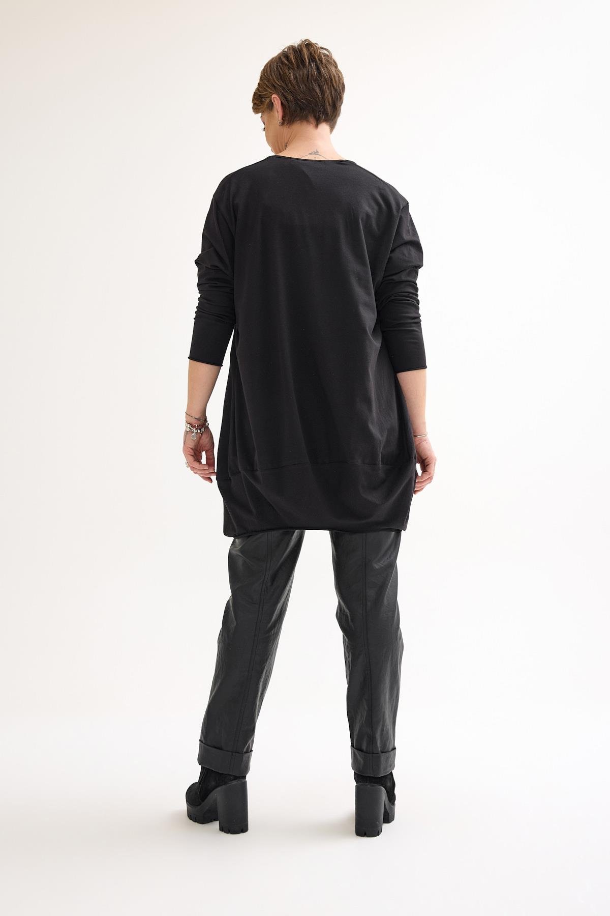 Black Oversize Viscose Tunic