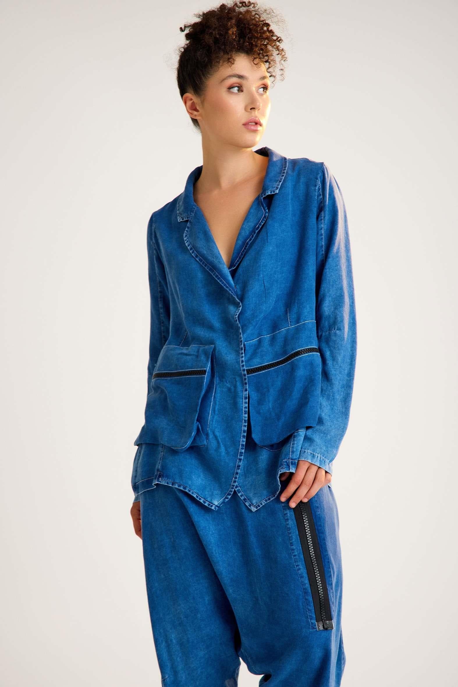 Blue Tencel Jacket