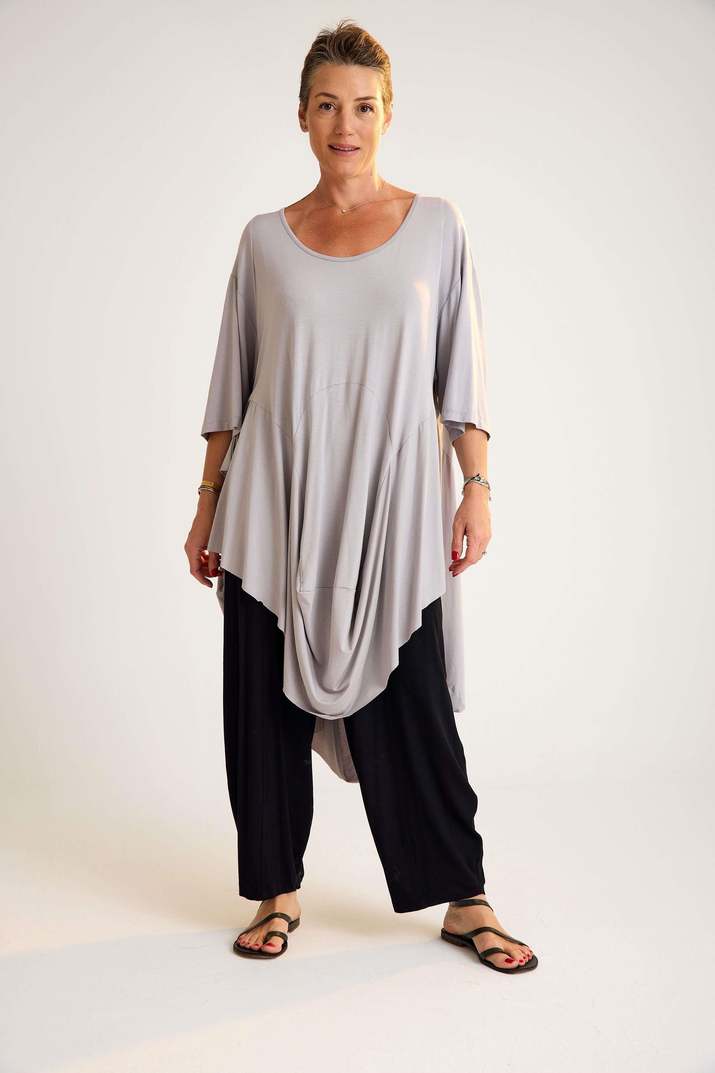 Gray Oversize Viscose Tunic