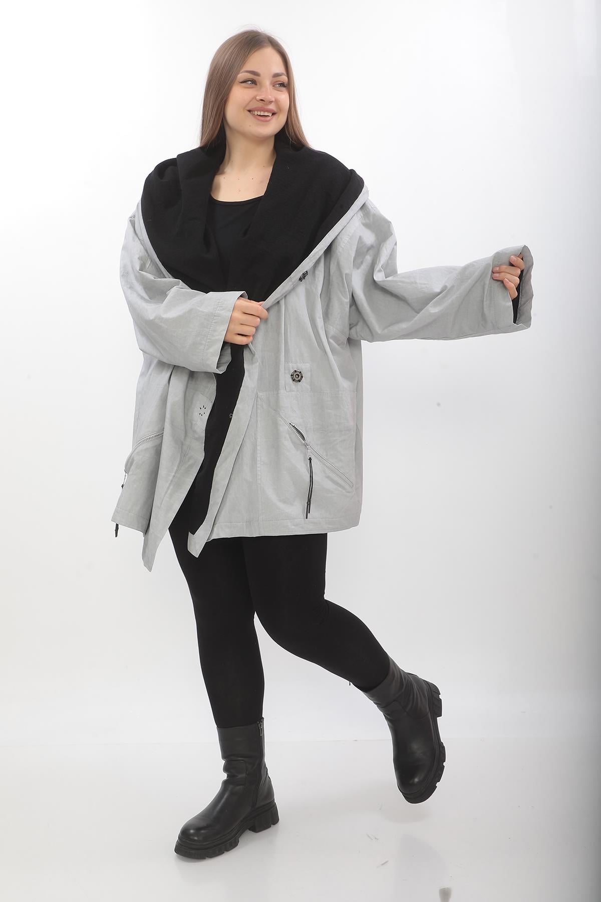 Gray Oversize Wool Coat