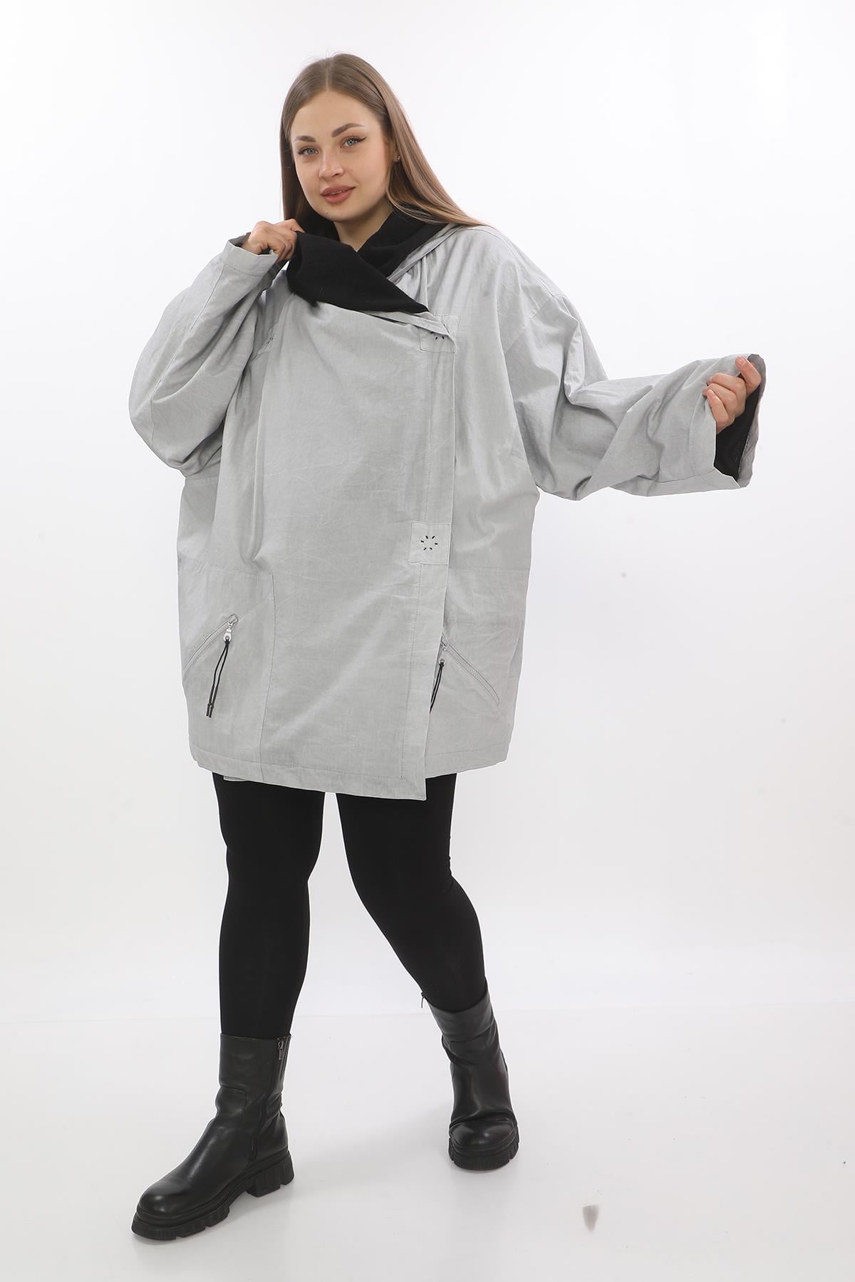 Gray Oversize Wool Coat