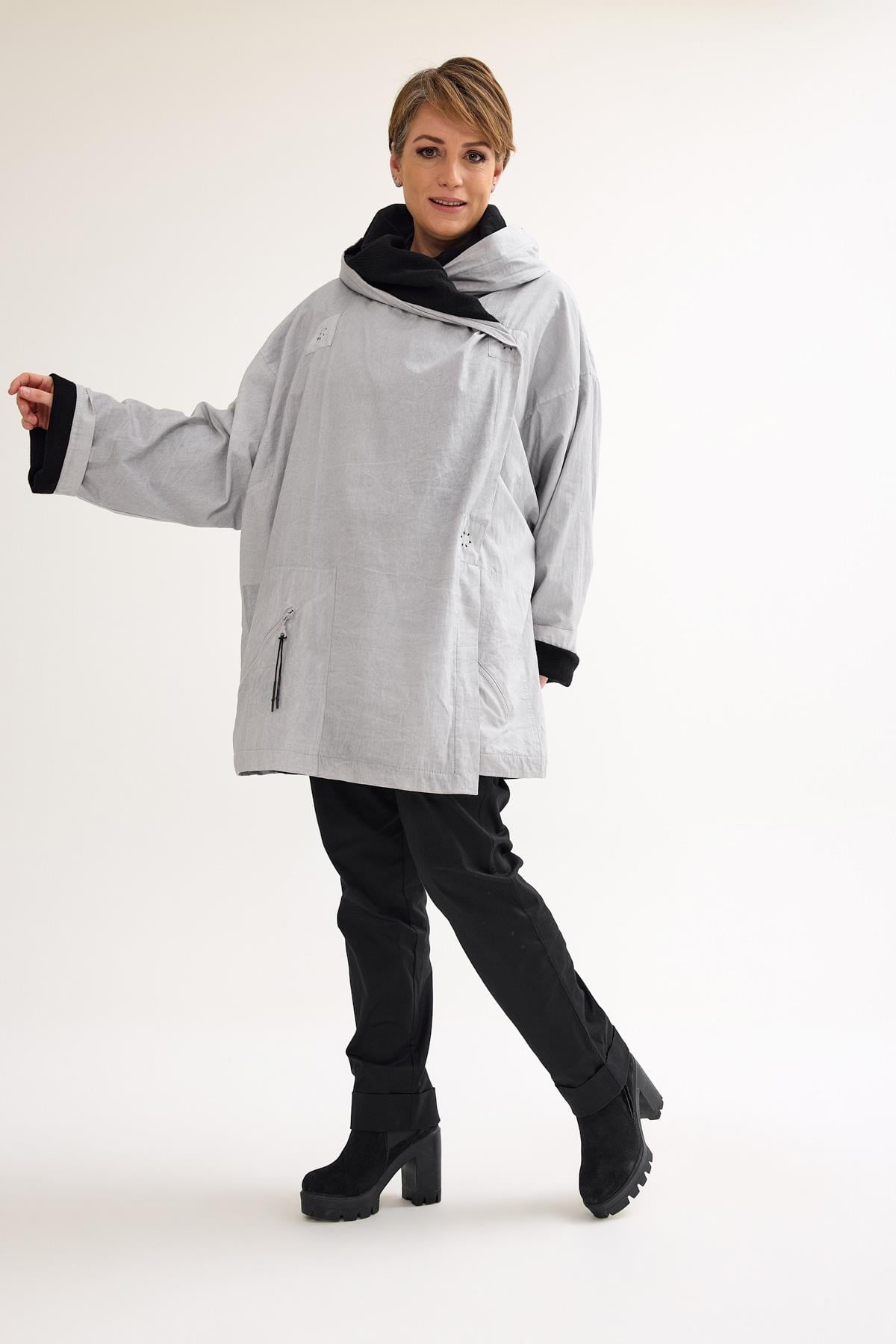 Gray Oversize Wool Coat