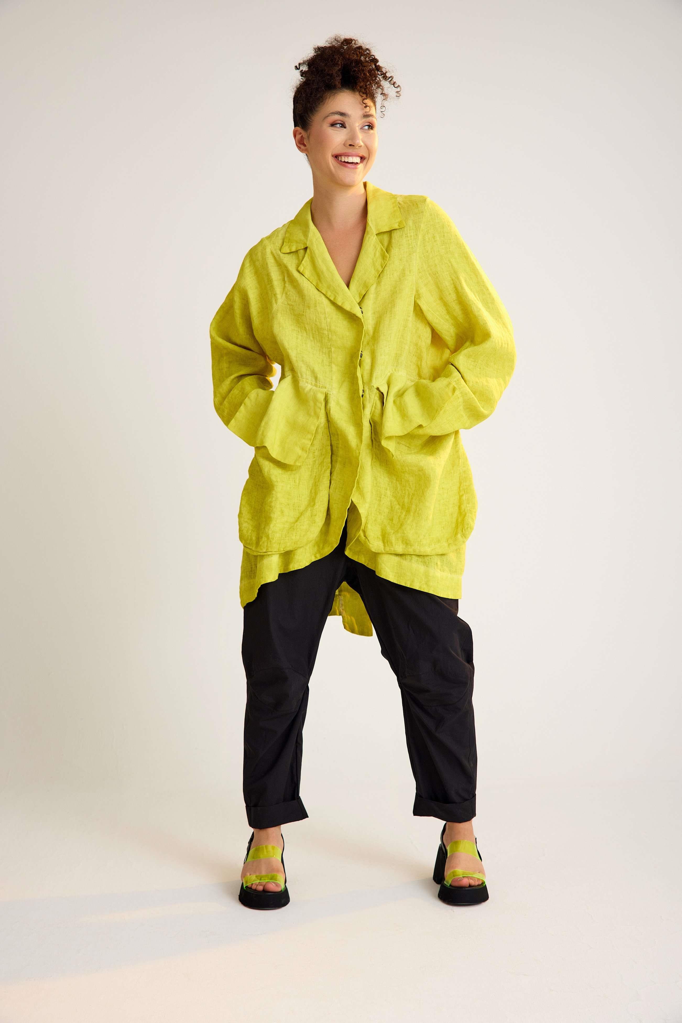 Lemon Oversize Linen Jacket