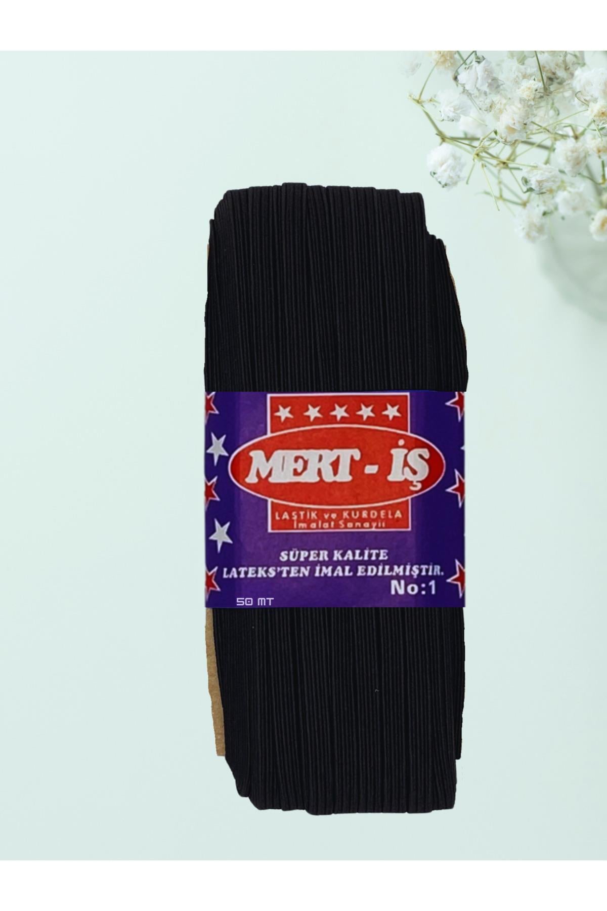 0.8 mm Paça-Bel-Etek-Eşofman Lastiği Yassı Siyah 50 Metre
