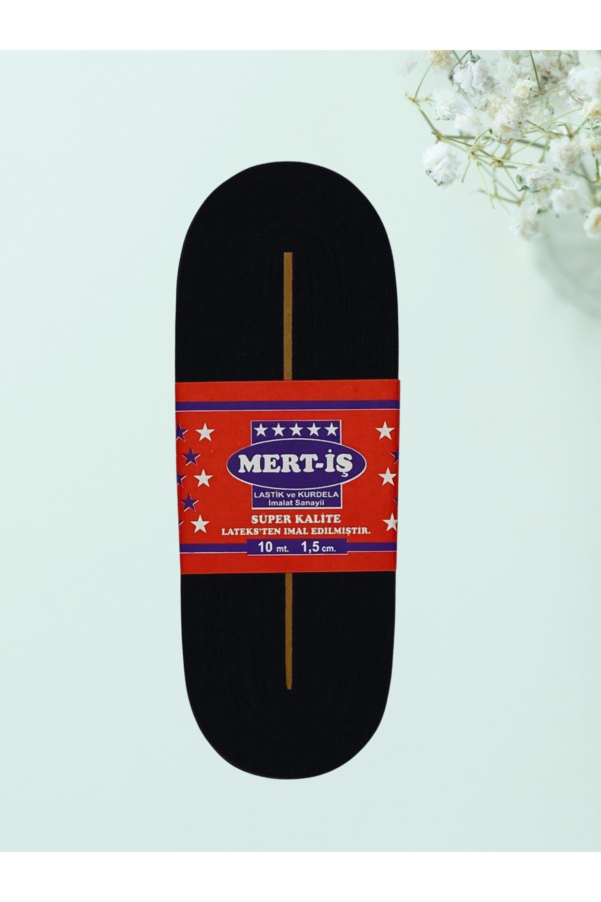 1.5 cm Paça-Bel-Etek-Eşofman Lastiği Siyah 10 Metre